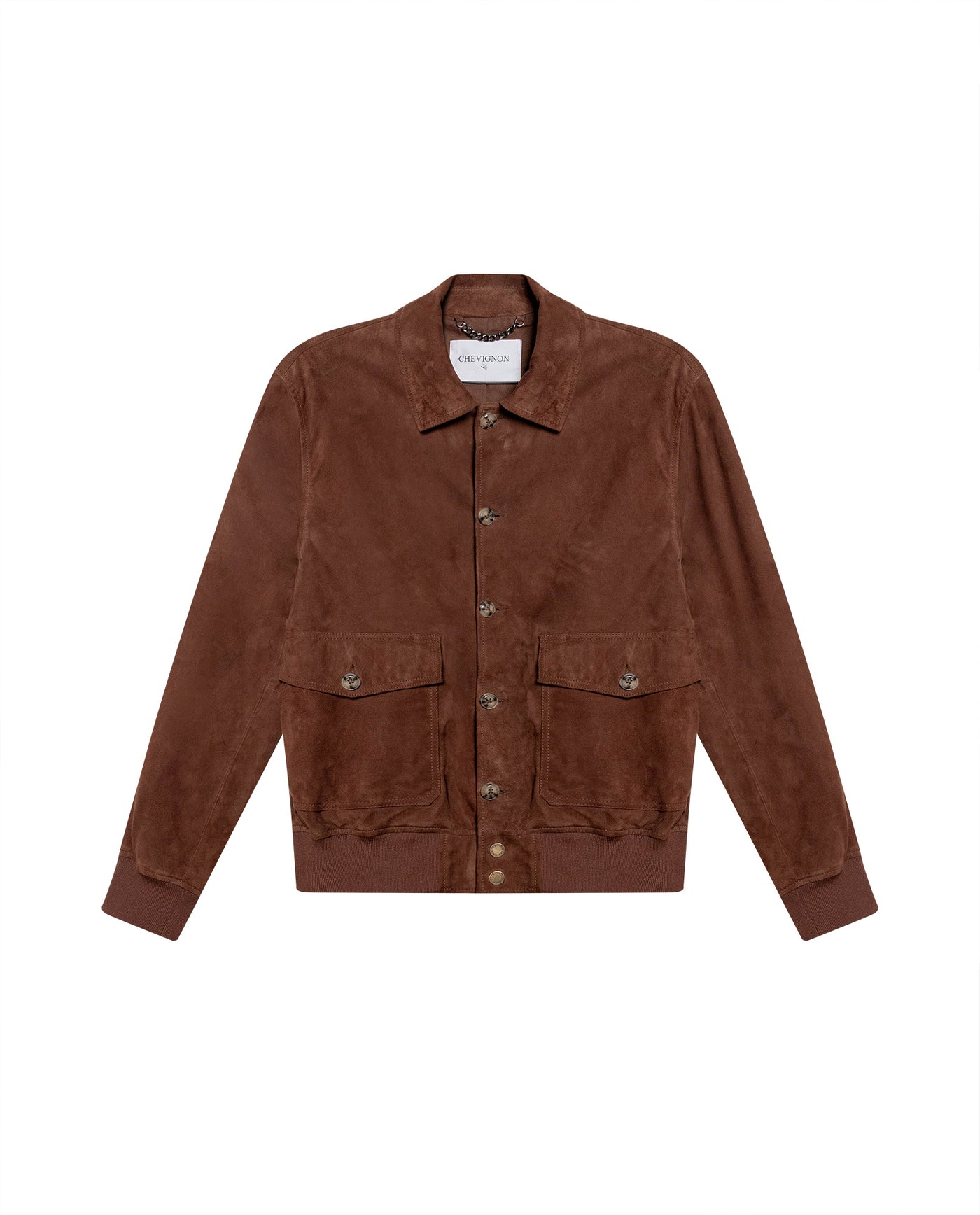 Mens Suede Leather Utility Bomber Jacket - Brown 63_627H214_CAF190840_3