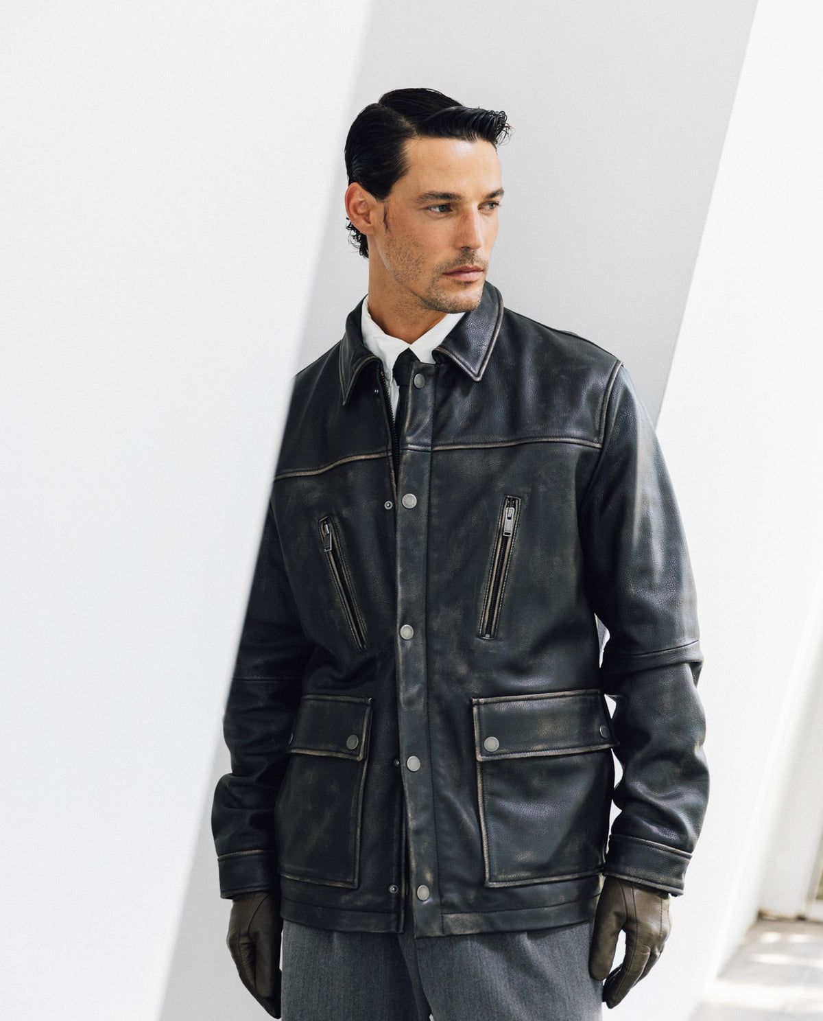Men's Cowhide Leather Parka - Brown 63_627H506_CAF191325_4