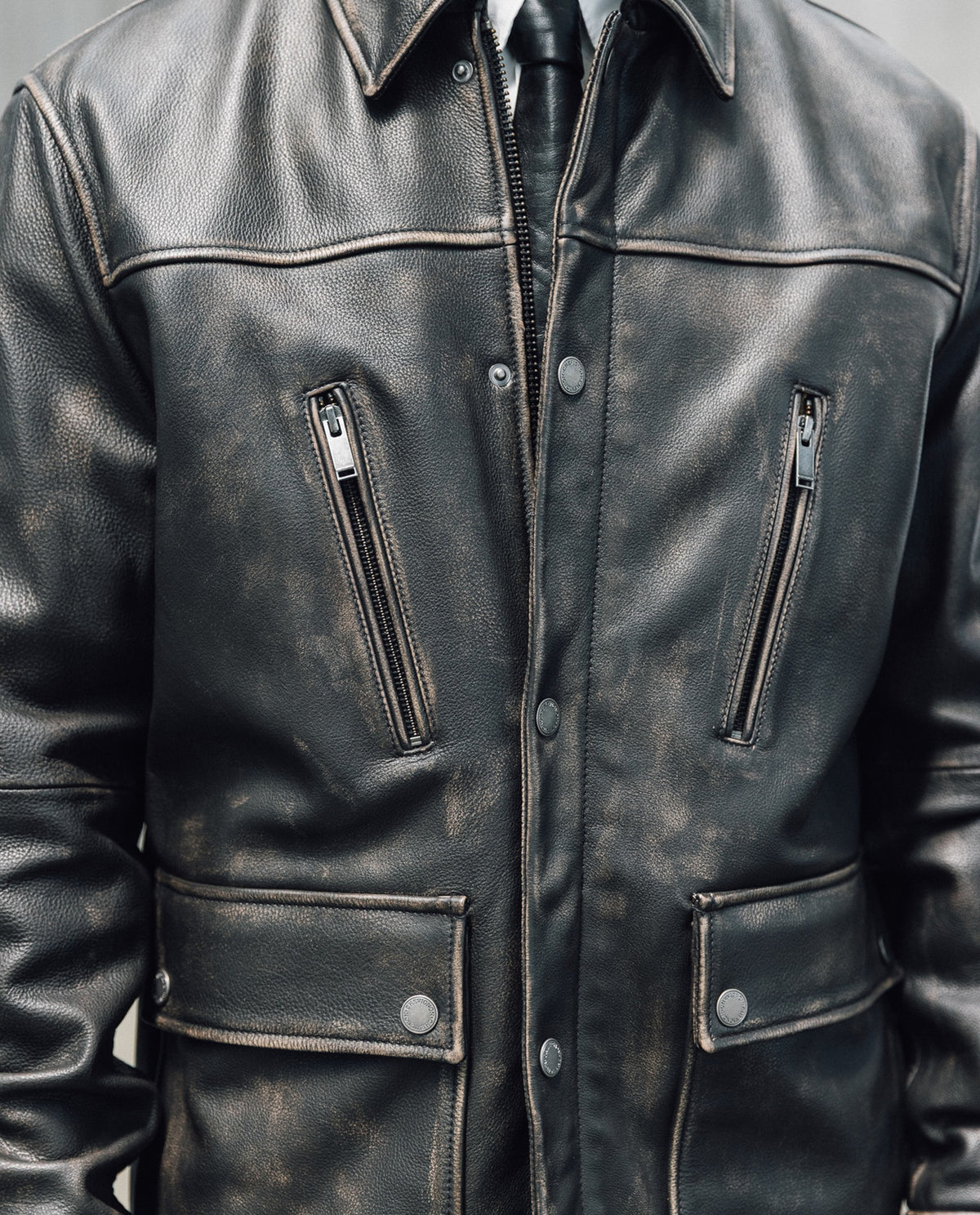 Men's Cowhide Leather Parka - Brown 63_627H506_CAF191325_6