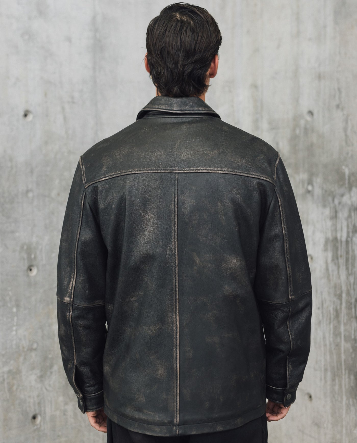 Mens Cowhide Leather Parka - Special Collection - Brown 63_627H506_CAF191325_8