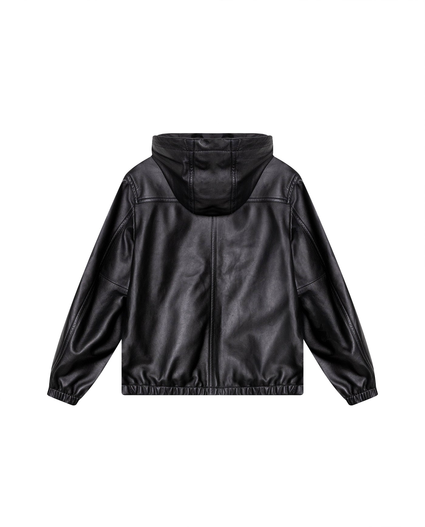 Mens Sheepskin Leather Hooded Bomber Jacket - Special Collection - Black 63_627H508_NEG194007_6