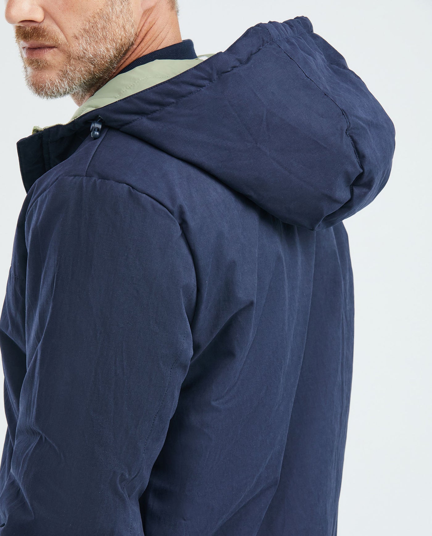 Men's Reversible Hooded Jacket Cargo Pockets Double-Face in Polyamide-Polyester Blend - 5