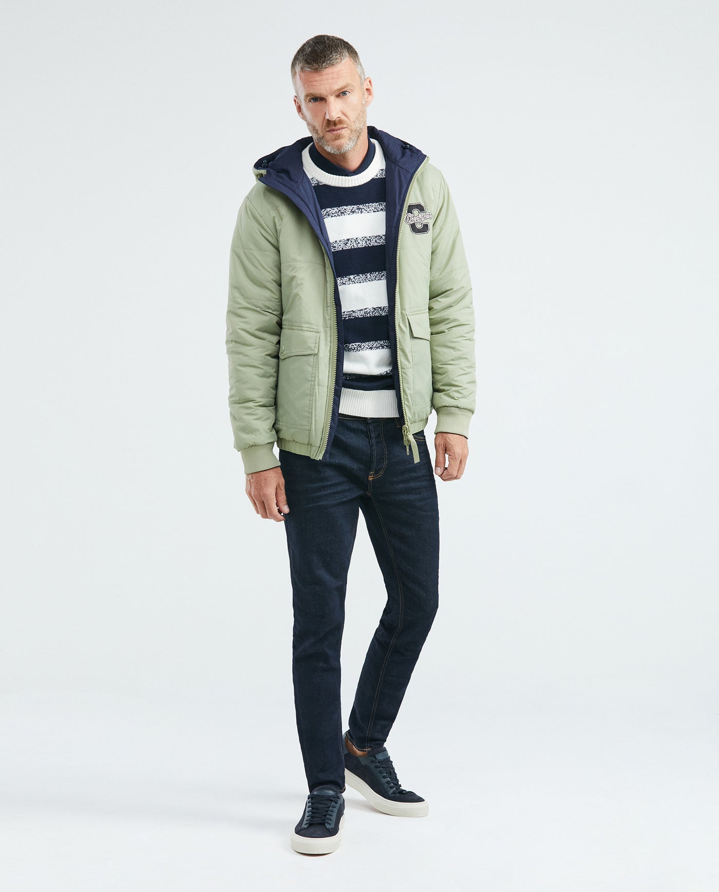 Men's Reversible Hooded Jacket Cargo Pockets Double-Face in Polyamide-Polyester Blend - 7