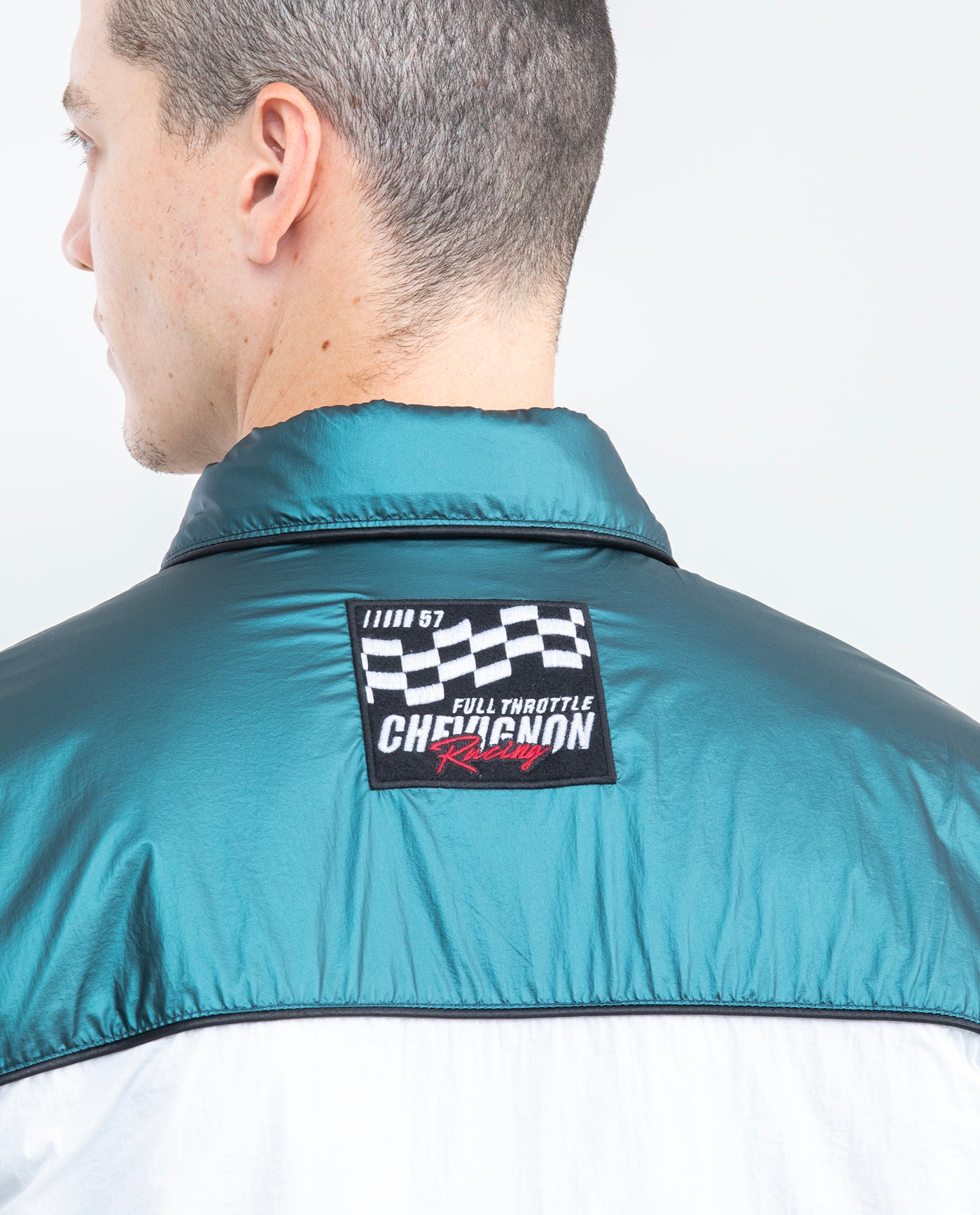 Men's Racing Jacket Graphics High Collar Elastic Contrast Piping in Nylon - 6