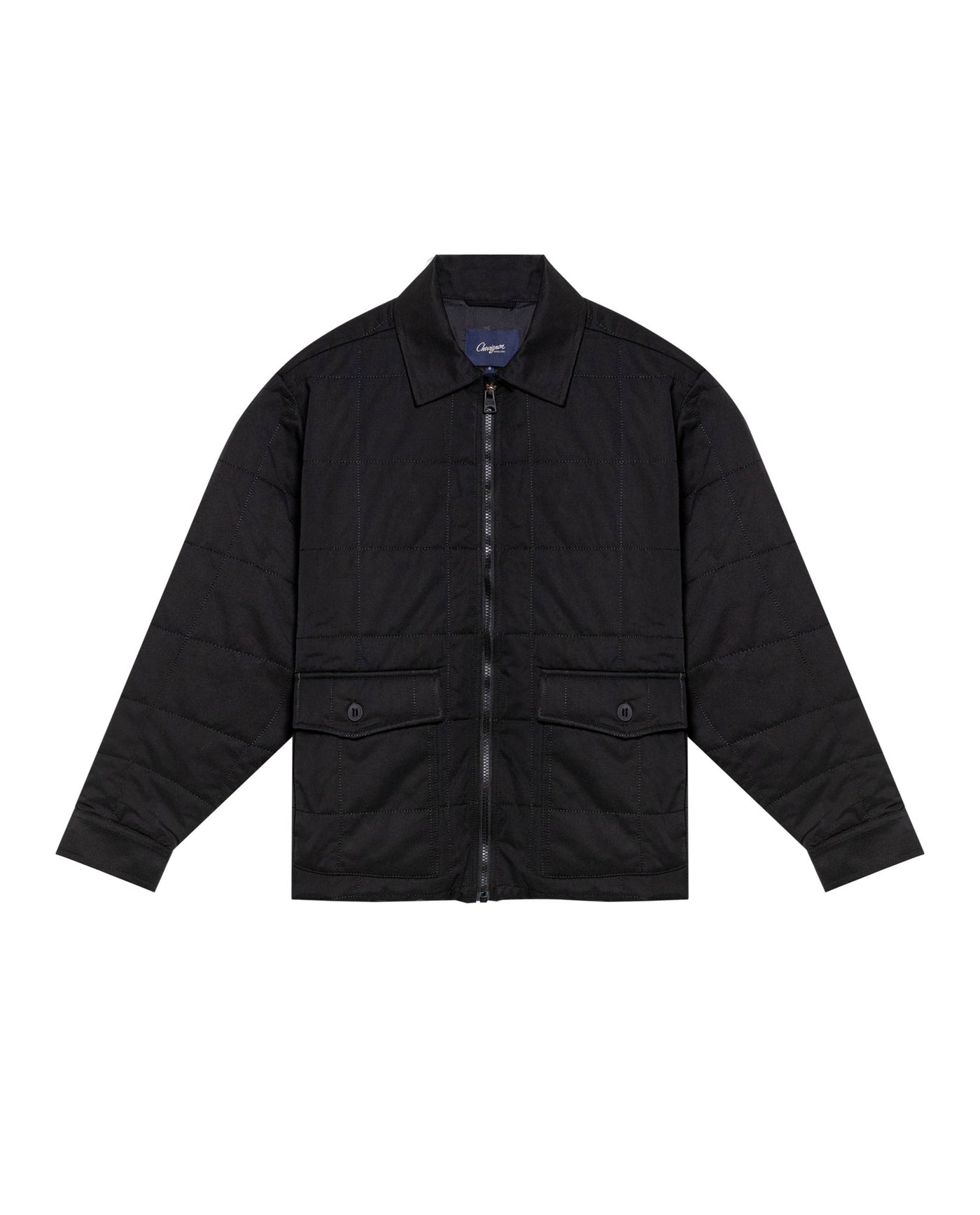 Men's Quilted Aviator Jacket in Cotton-Polyester Blend, Anchor - 1