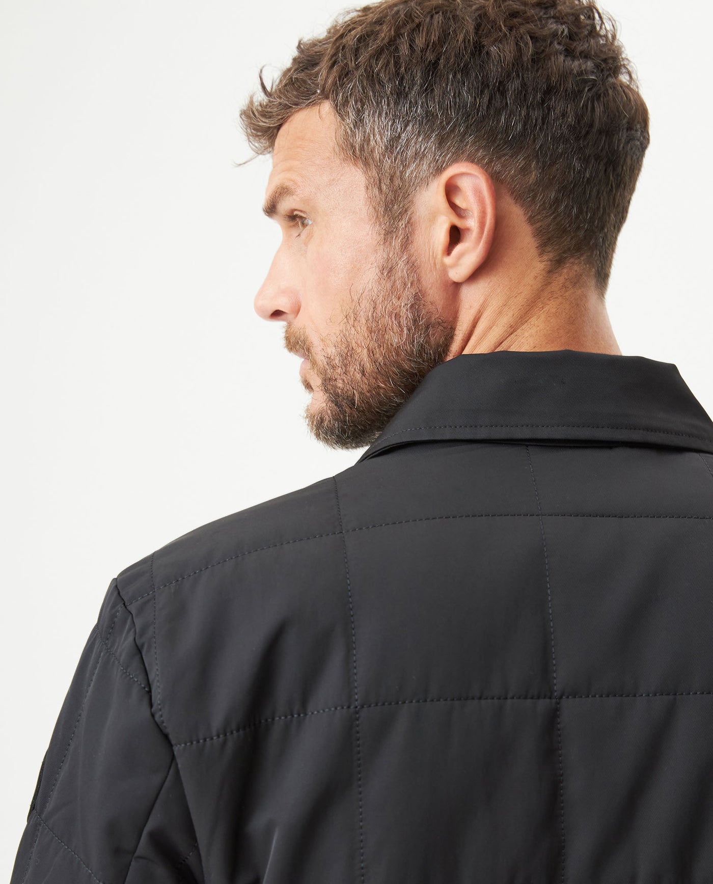 Men's Quilted Aviator Jacket in Cotton-Polyester Blend, Anchor - 6