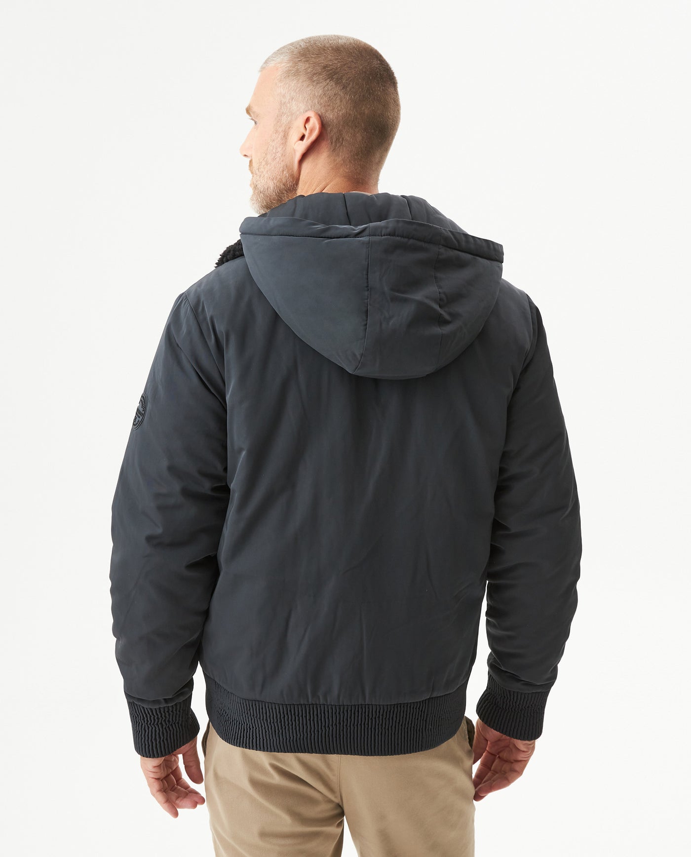 Men's Removable Hood Aviator Jacket in Polyester, Horizon 629G006 - 5