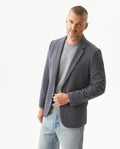 Men's Blazer with Duck Pin in Cotton-Polyester Blend Maritime