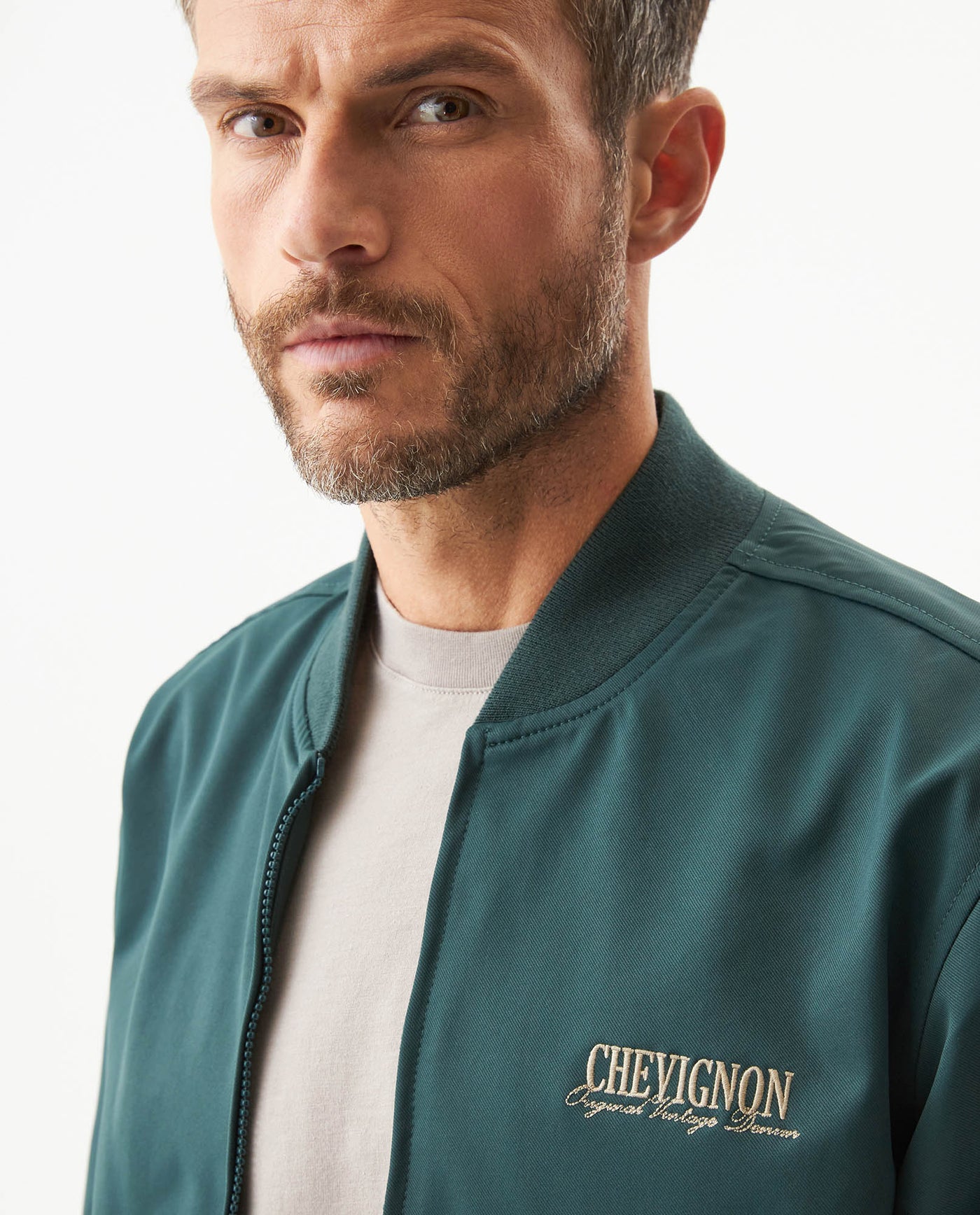 Men's Herringbone Bomber Jacket in Polyester, Jetty 629G013 - 4