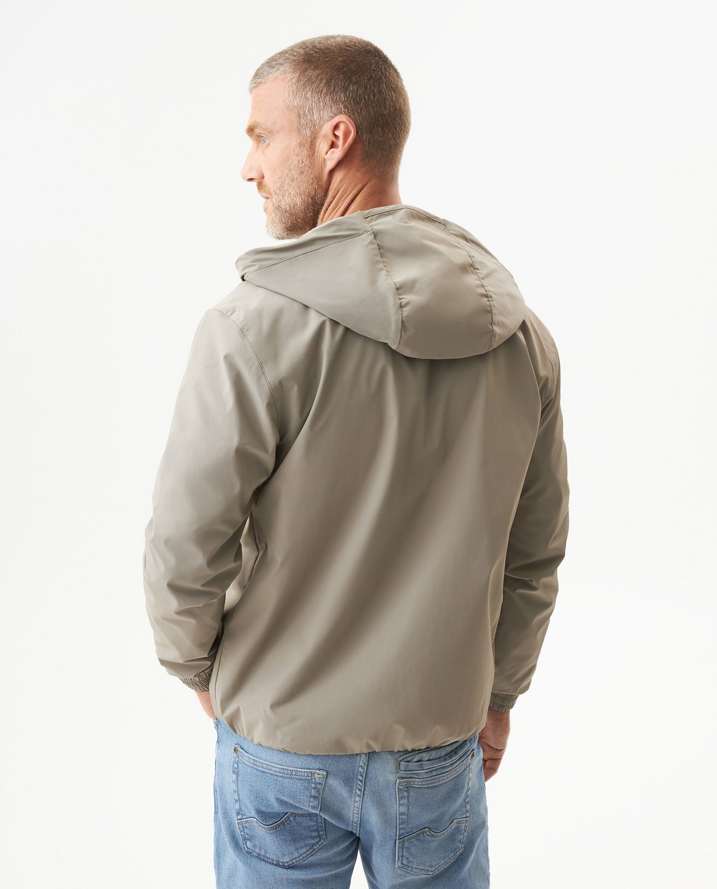 Men's Windbreaker Jacket in Nylon Stretch Blend, Tidewater - 5