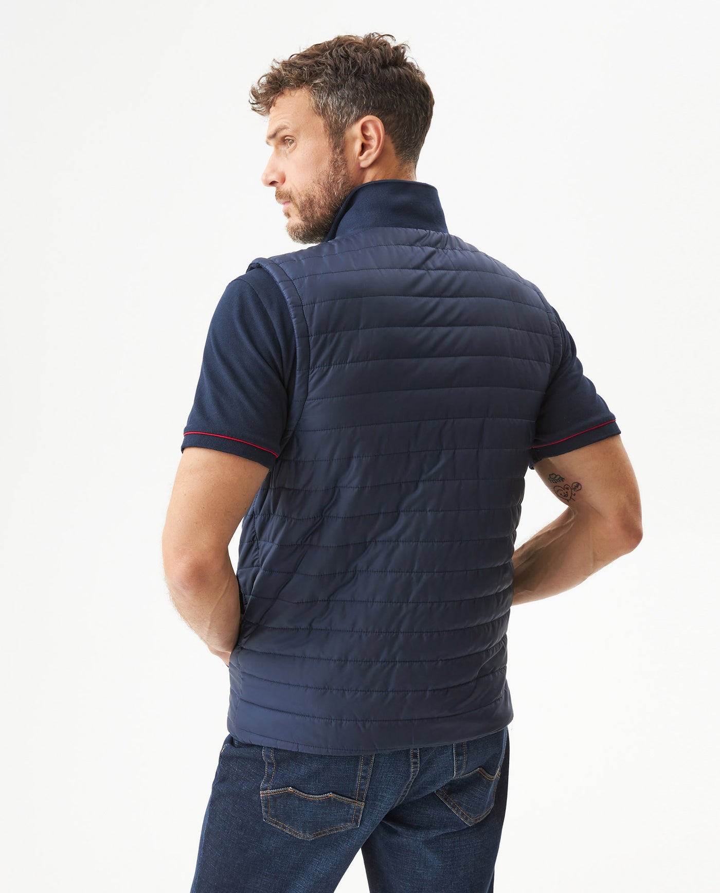 Men's Reversible Vest in Polyester-Cotton Blend, Boatyard - 5