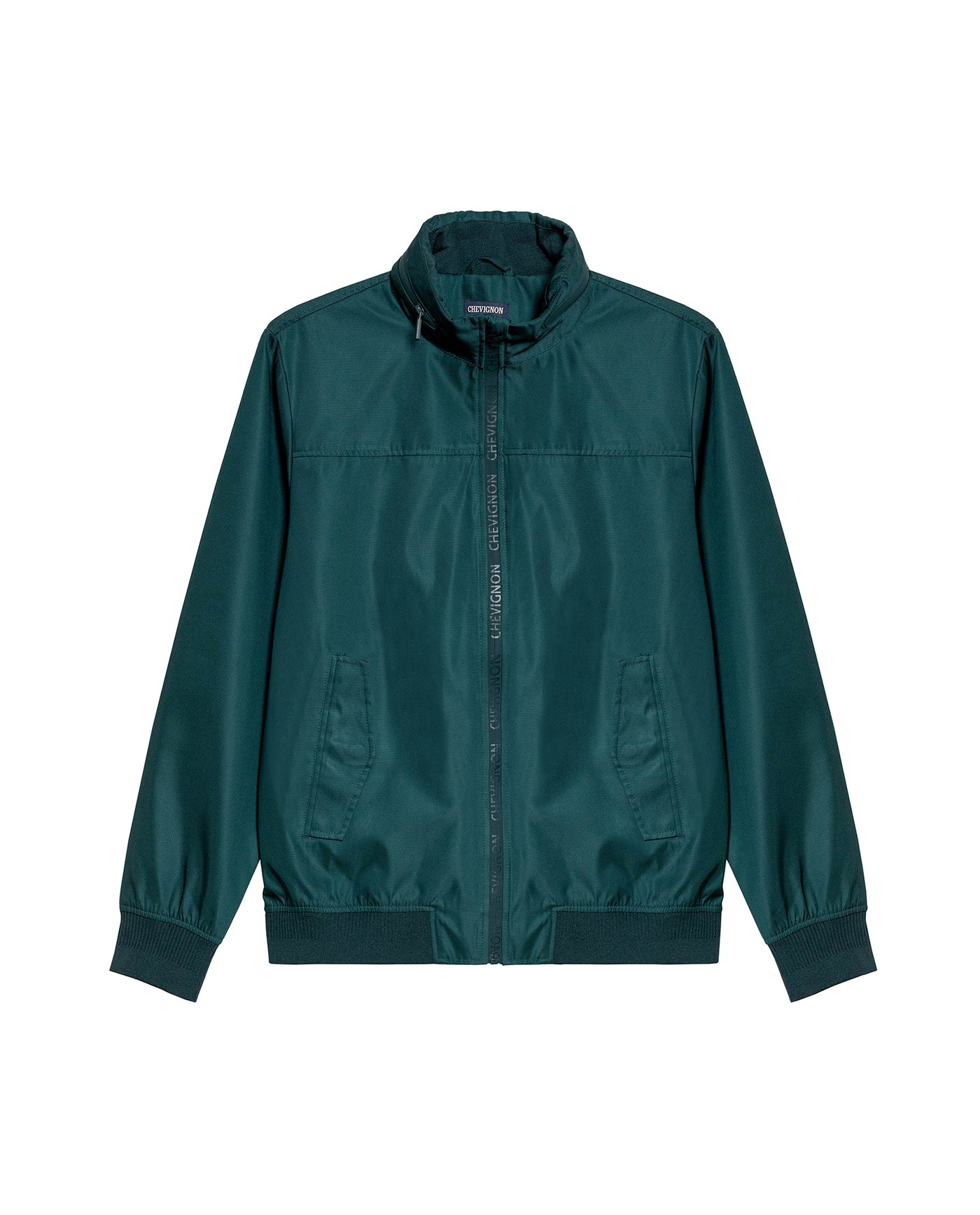 Men's Hidden Hood Smart Bomber Jacket in Polyester, Seaport - 1