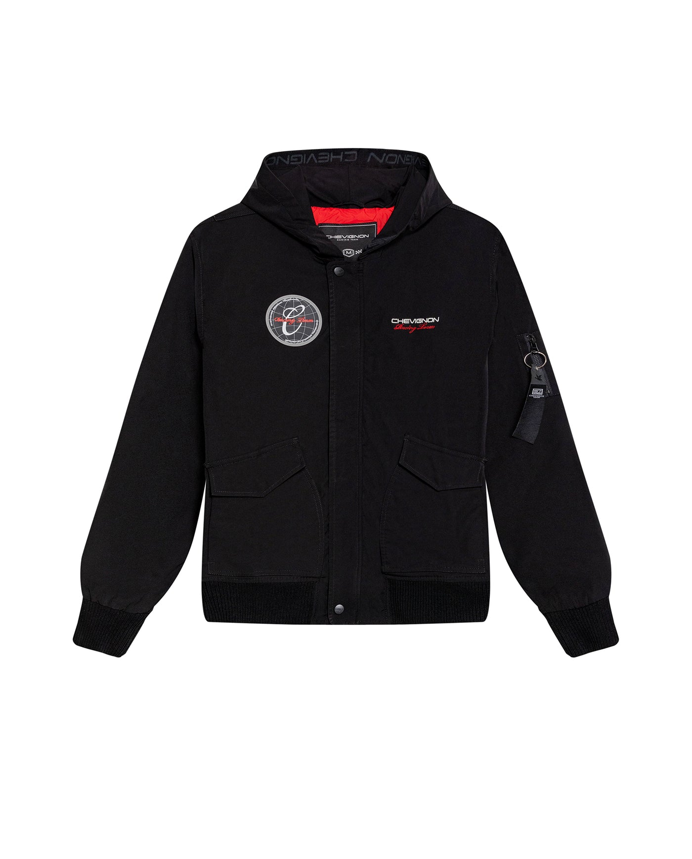 Men's Racing Bomber Jacket with Hood in Polyester - 1