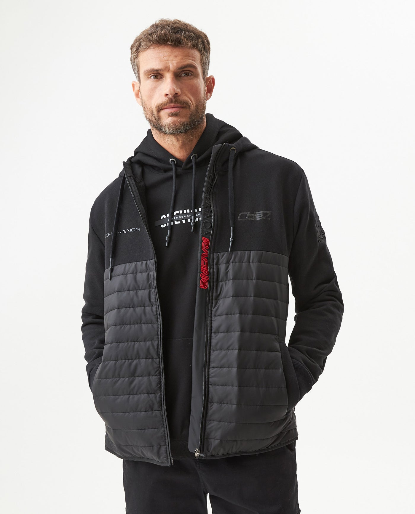Men's Racing Quilted Jacket in Cotton-Polyester Blend - 2