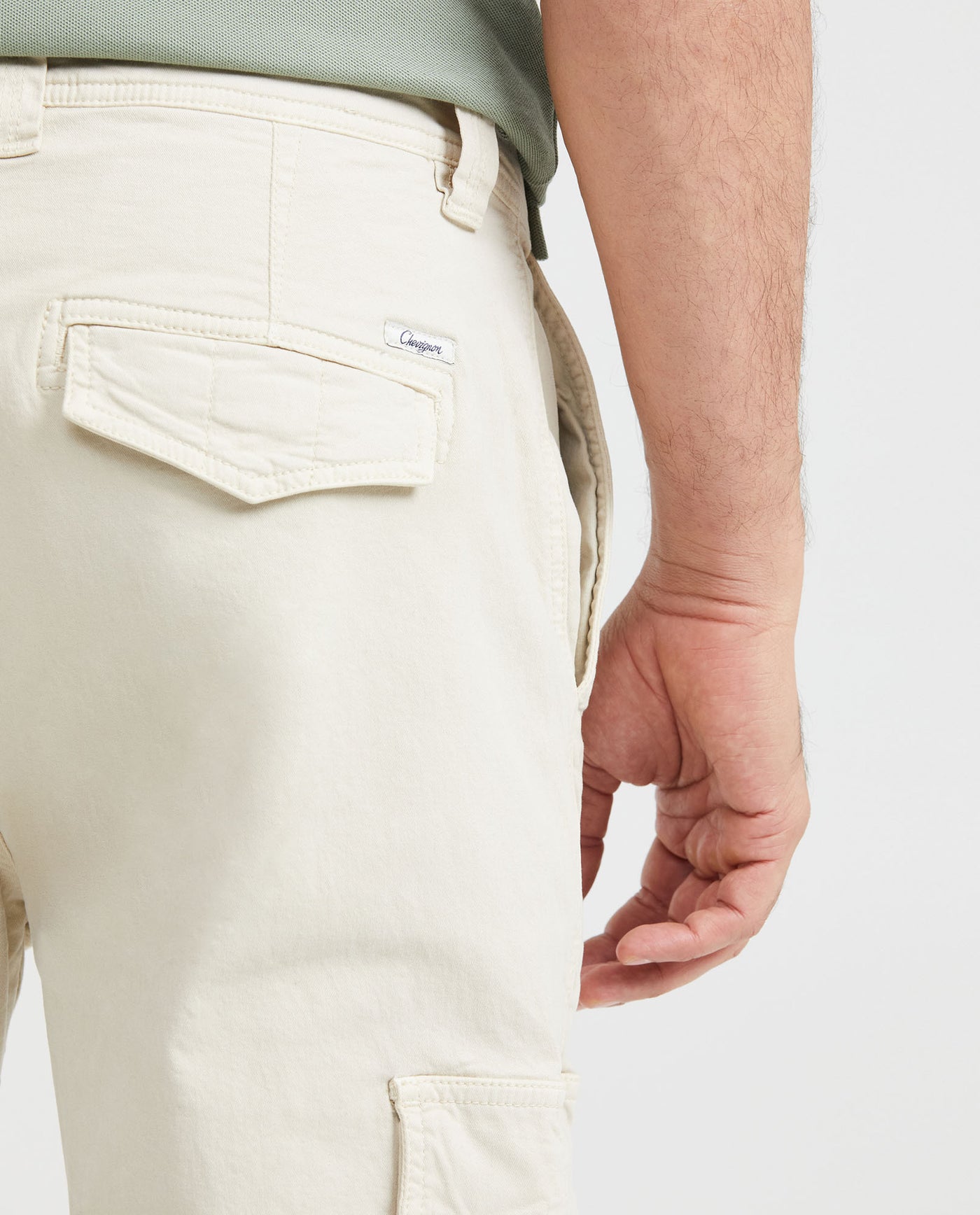 Men's Regular Fit Cargo Pants Wide Leg Diagonal Pockets Cotton-Elastane - 4