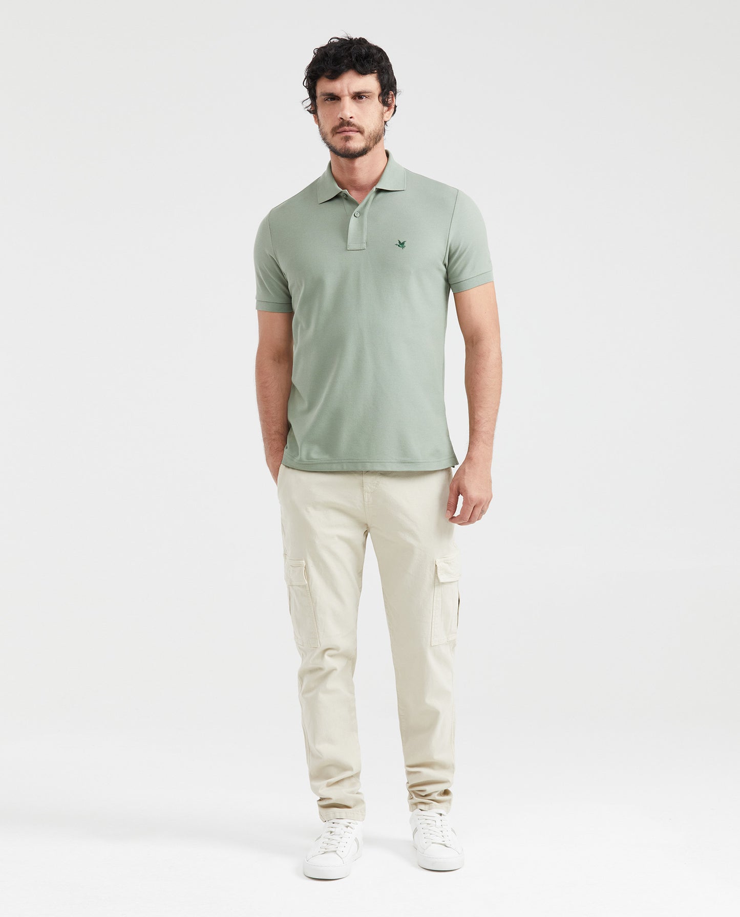 Men's Wide Leg Regular Fit Cargo Pants - Raw - 5