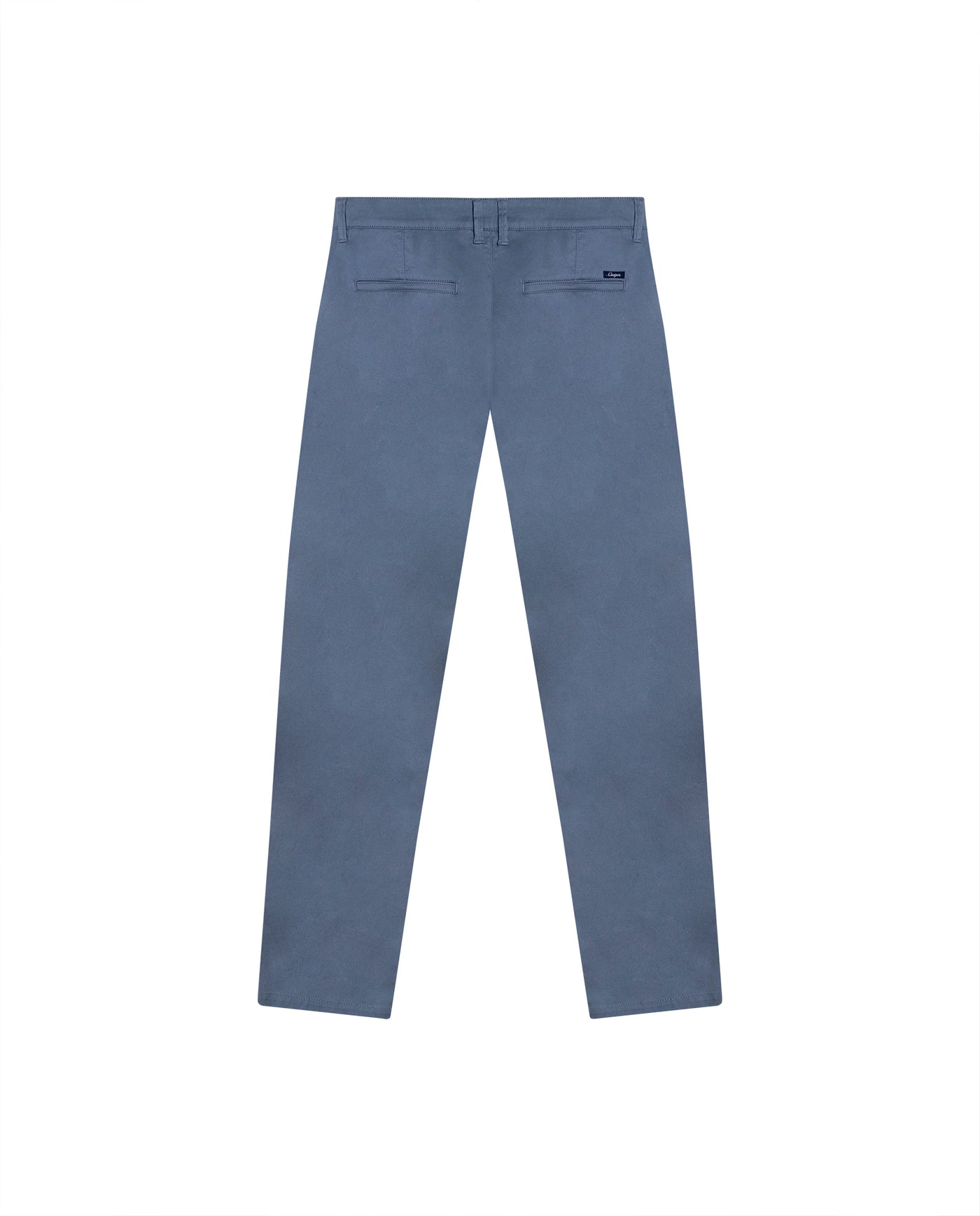 Mens Chino Pants Mid Rise Bootcut Cotton Elastane Piping Pockets Buttons Label Over Piping - Blue 63_631H000_AZU184215_5