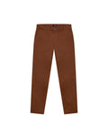 Men's Chino Pants Mid Rise Bootcut Cotton Elastane Piping Pockets Buttons Label Over Piping - Brown