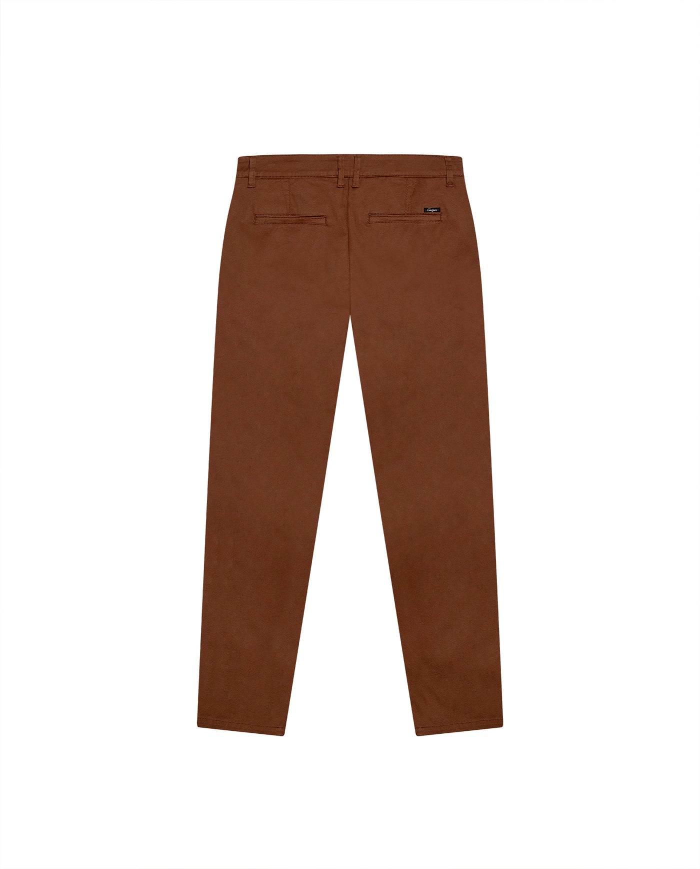 Mens Chino Pants Mid Rise Bootcut Cotton Elastane Piping Pockets Buttons Label Over Piping - Brown 63_631H000_CAF181031_5