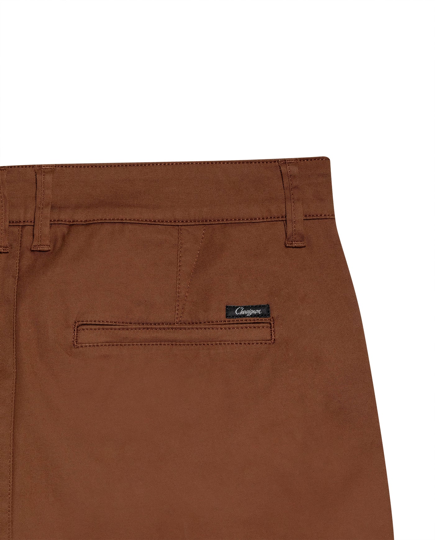 Mens Chino Pants Mid Rise Bootcut Cotton Elastane Piping Pockets Buttons Label Over Piping - Brown 63_631H000_CAF181031_6