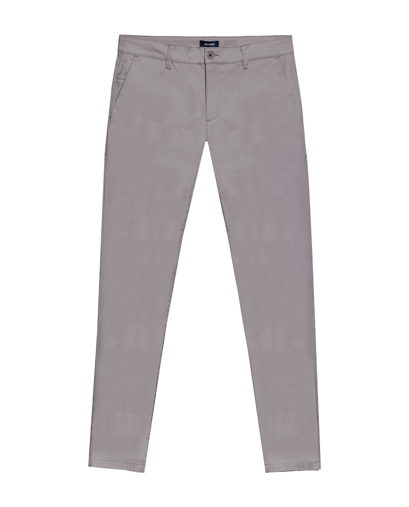 Mens Chino Pants Mid Rise Bootcut Cotton Elastane Piping Pockets Buttons Label Over Piping - Gray 63_631H000_GRI175102_0