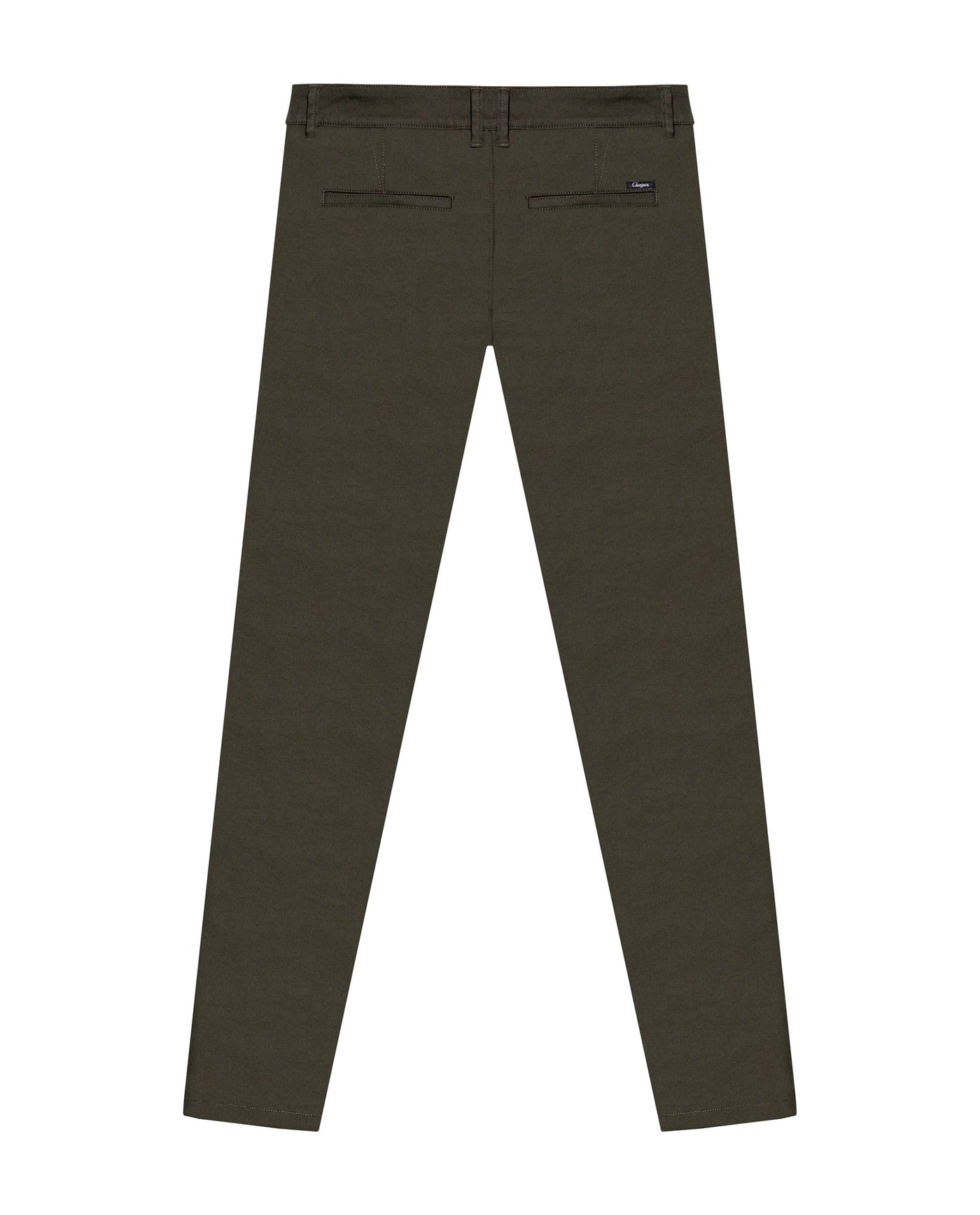Mens Chino Pants Mid Rise Bootcut Cotton Elastane Piping Pockets Buttons Label Over Piping - Green 63_631H000_VER190414_5