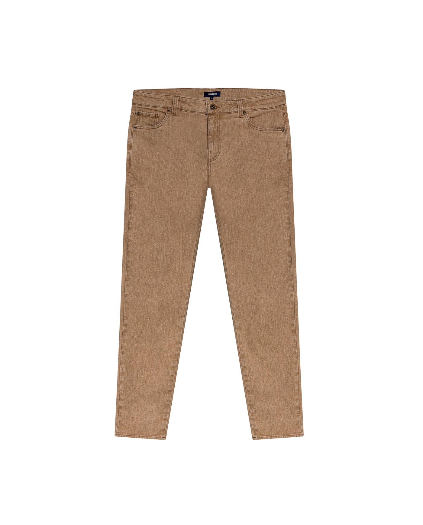 Mens Pants 5 Pocket Mid Rise Cotton Elastane Special Wash Reserved Areas Marked Diagonal Patch Pockets - Brown 63_631H003_CAF171314_3