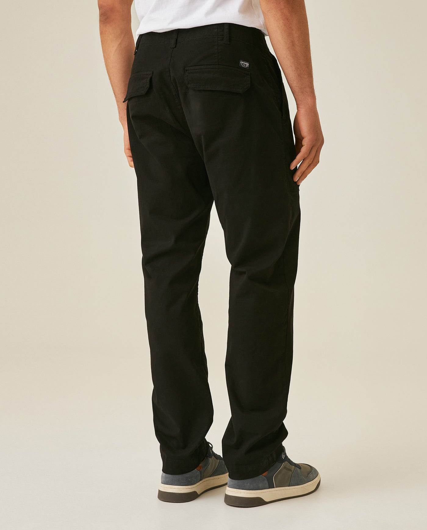 Mens Carpenter Pants Mid Rise Cargo Silhouette Cotton Tencel Elastane Functional Front Carpenter Pocket - Black 63_631H005_NEG194007_6