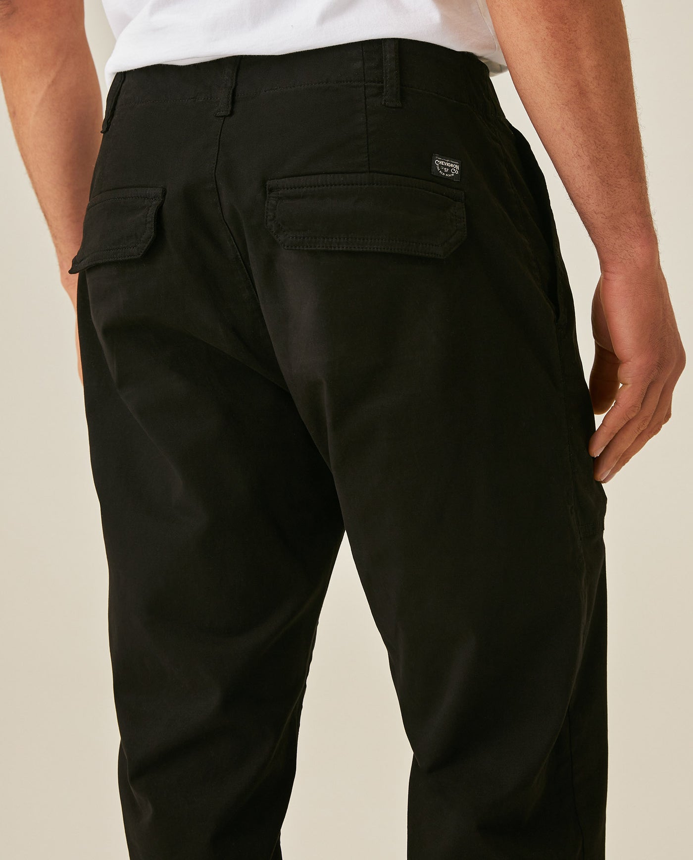 Mens Carpenter Pants Mid Rise Cargo Silhouette Cotton Tencel Elastane Functional Front Carpenter Pocket - Black 63_631H005_NEG194007_7