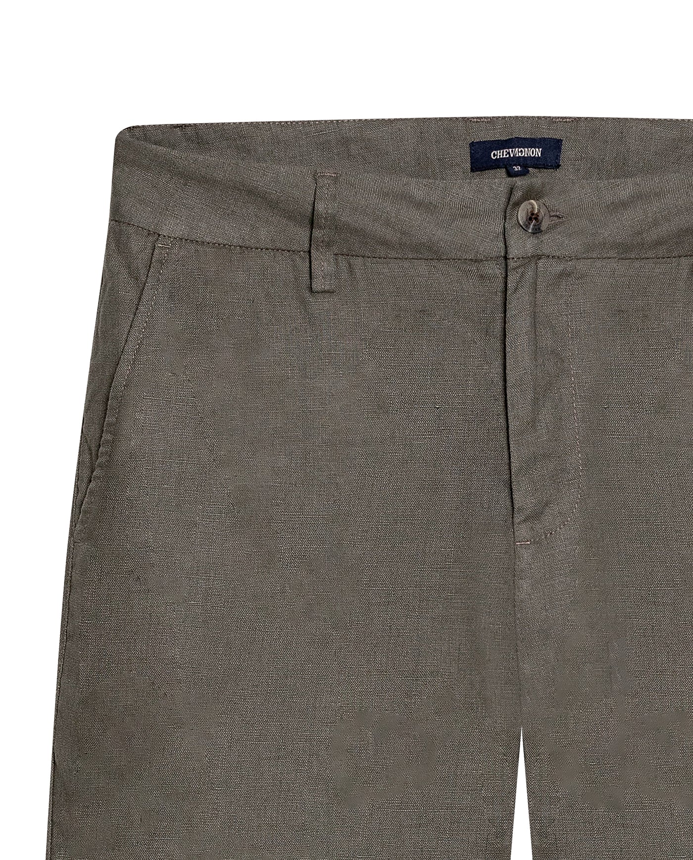Mens Rodeo Pants Straight Fit Relaxed Mid Rise Linen Pure Piping Pockets Leather Label - Gray 63_631H702_GRI180513_8