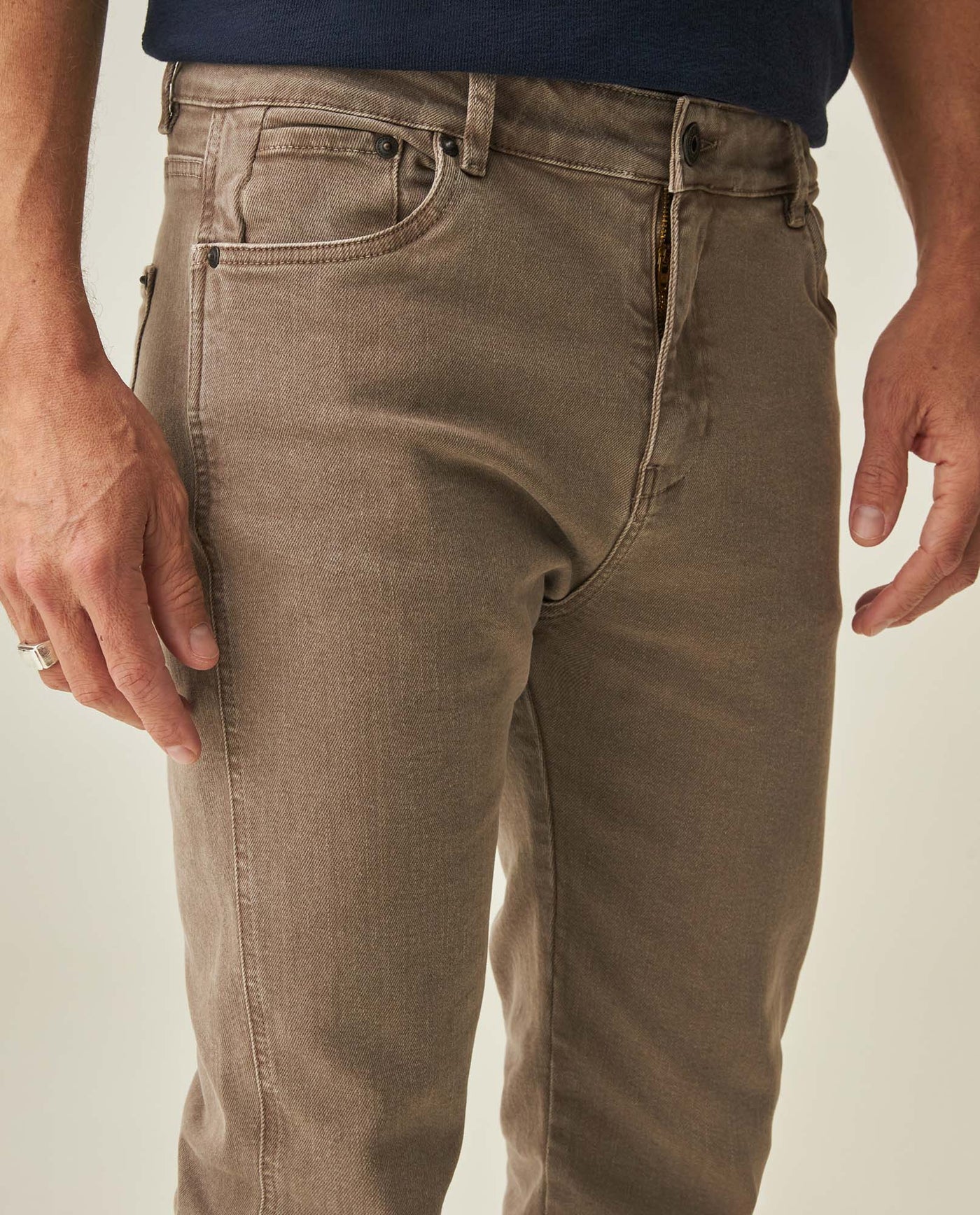 Men's Slim Fit Pants - Beige 63_632H001_BEI161102_5