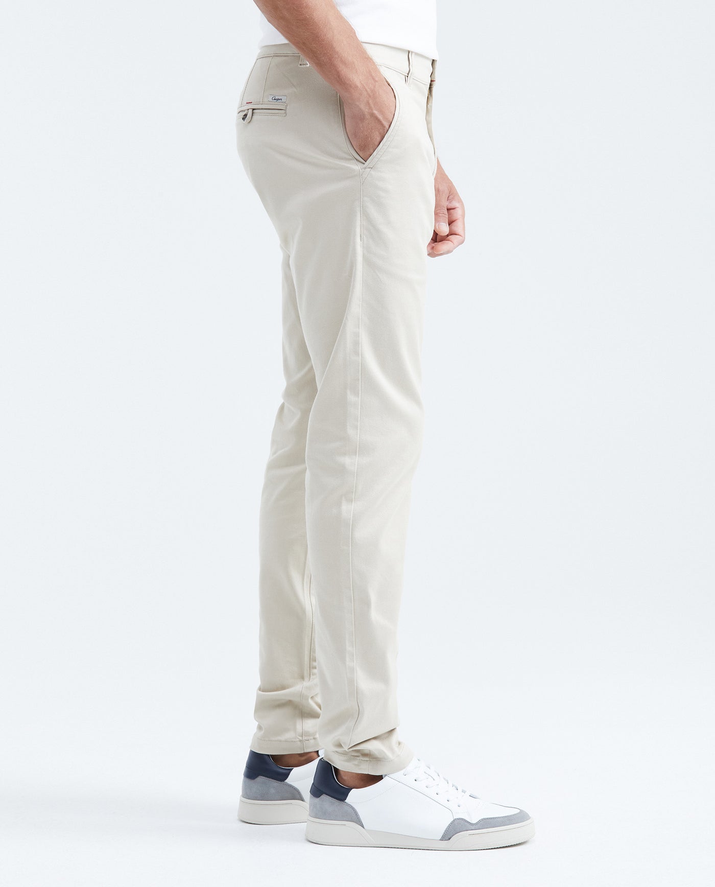Men's Rocket Pants Red Details Above Piping Diagonal Pockets in Cotton Stretch - 4