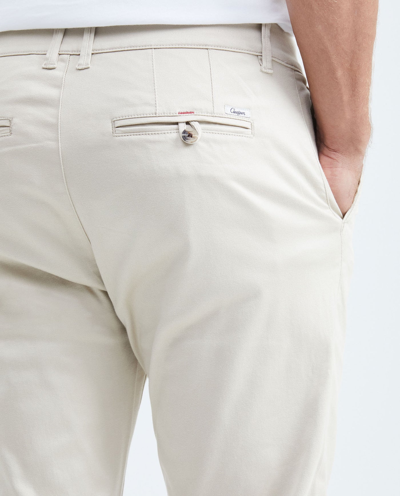 Men's Rocket Pants Red Details Above Piping Diagonal Pockets in Cotton Stretch - 6