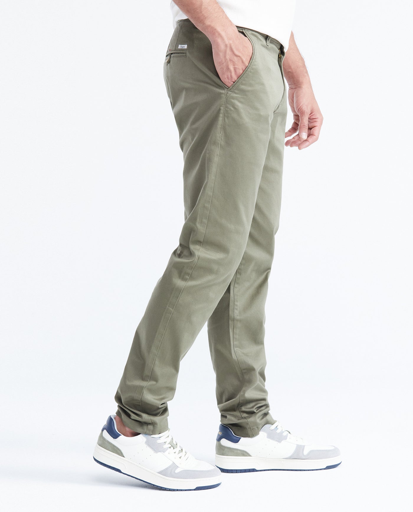 Men's Rocket Pants Red Details Above Piping Diagonal Pockets in Cotton Stretch - 4