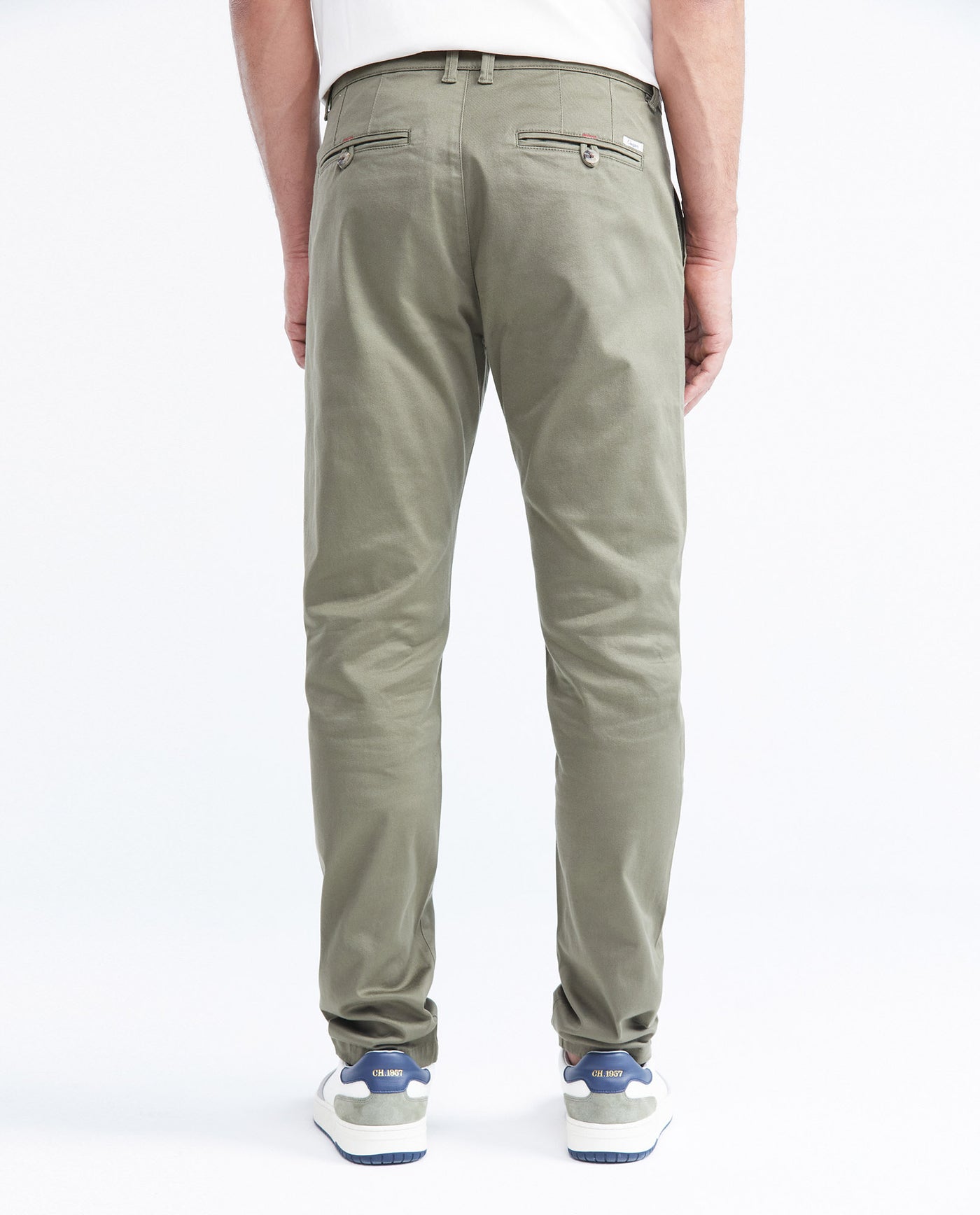 Men's Rocket Pants Red Details Above Piping Diagonal Pockets in Cotton Stretch - 5