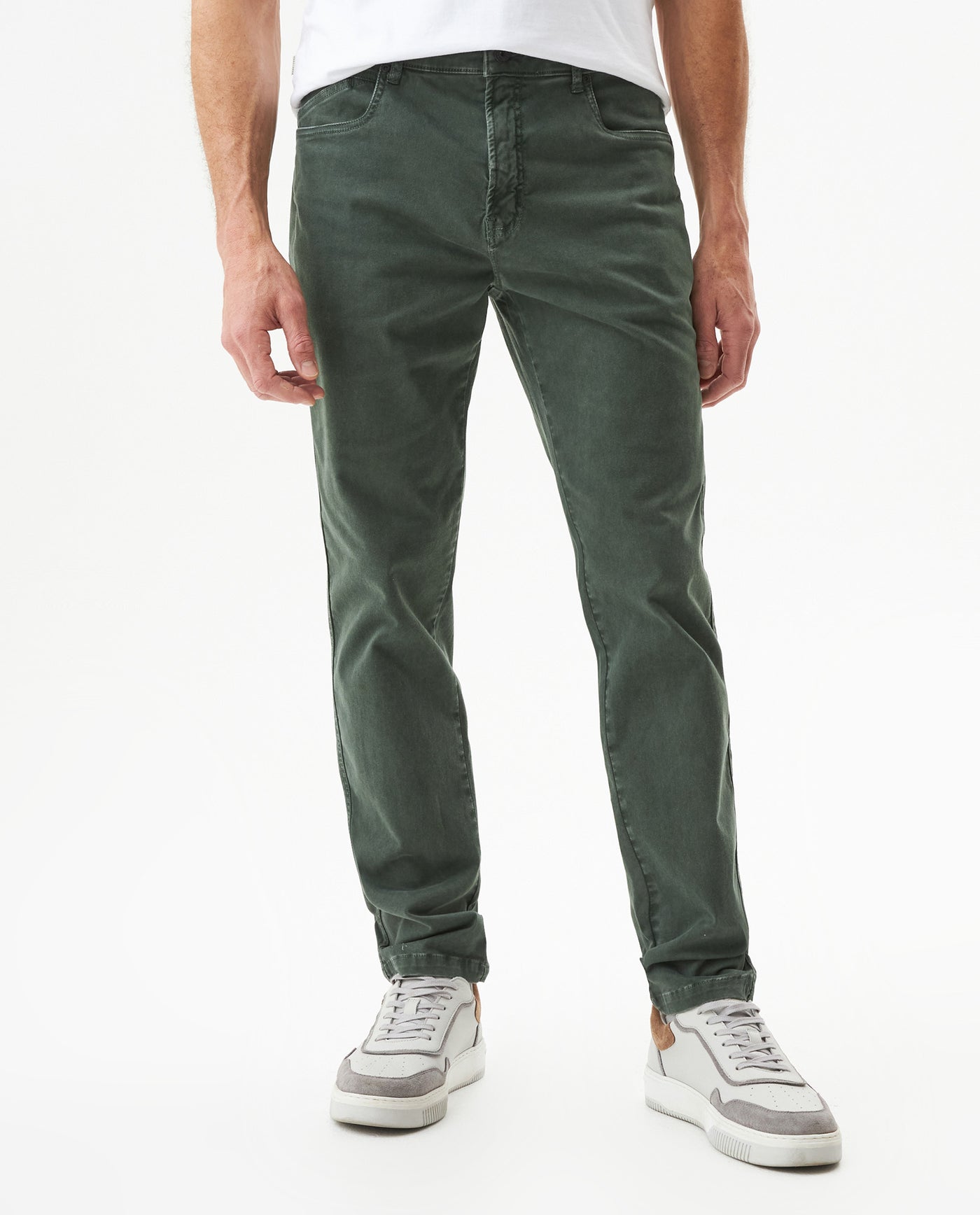 Men's Pants Peach touch Mid Rise 5-Pocket in Cotton Stretch Blend, Lighthouse - 1