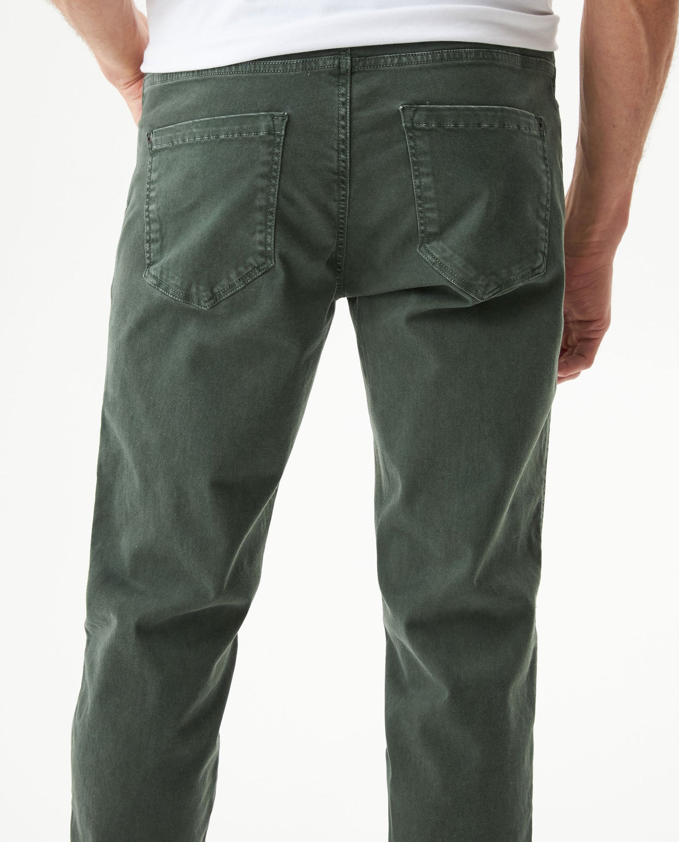 Men's Pants Peach touch Mid Rise 5-Pocket in Cotton Stretch Blend, Lighthouse - 5