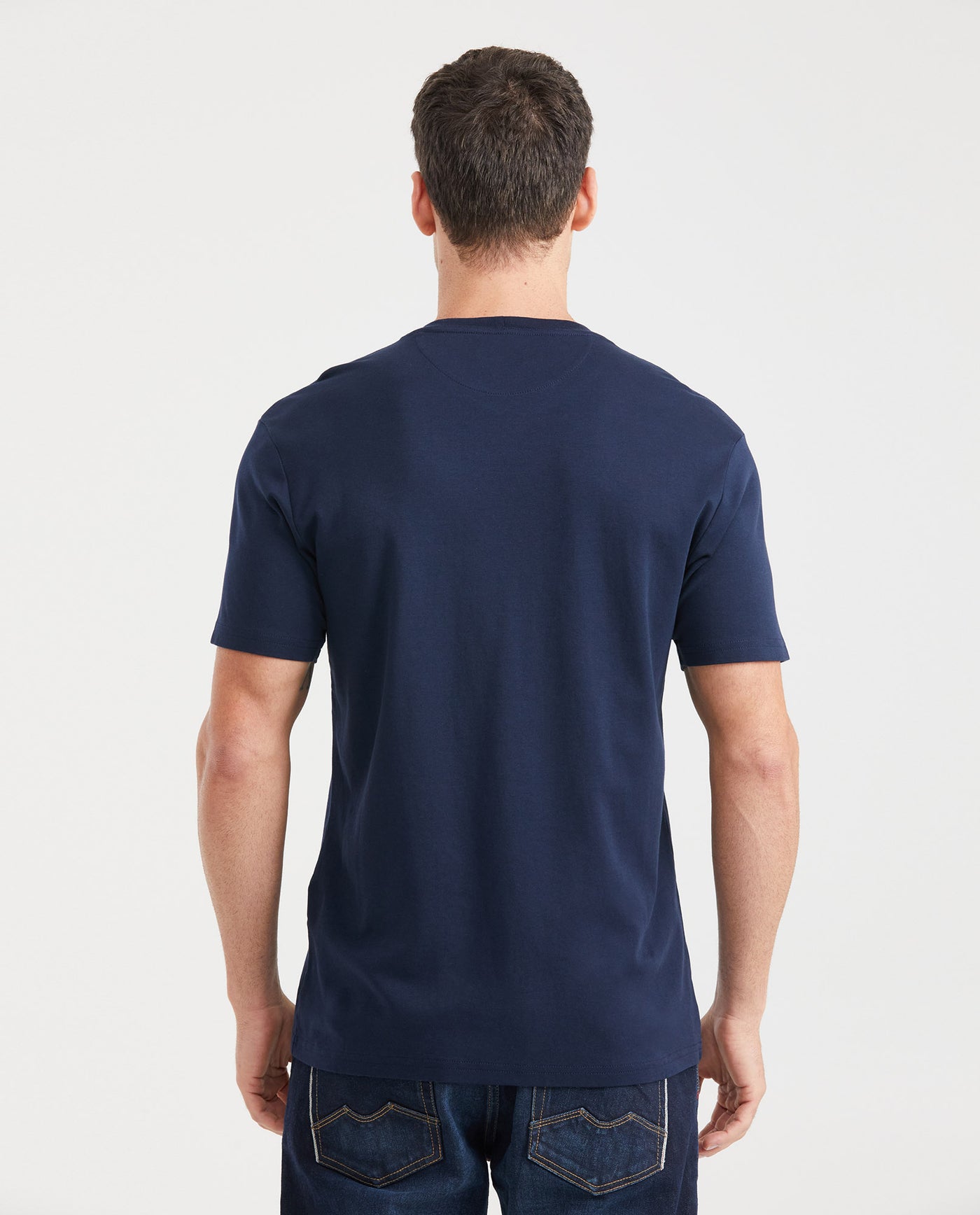 Mens Duotone Duck T-Shirt Regular Fit in Cotton - Blue 63_640D040_AZU193924_4