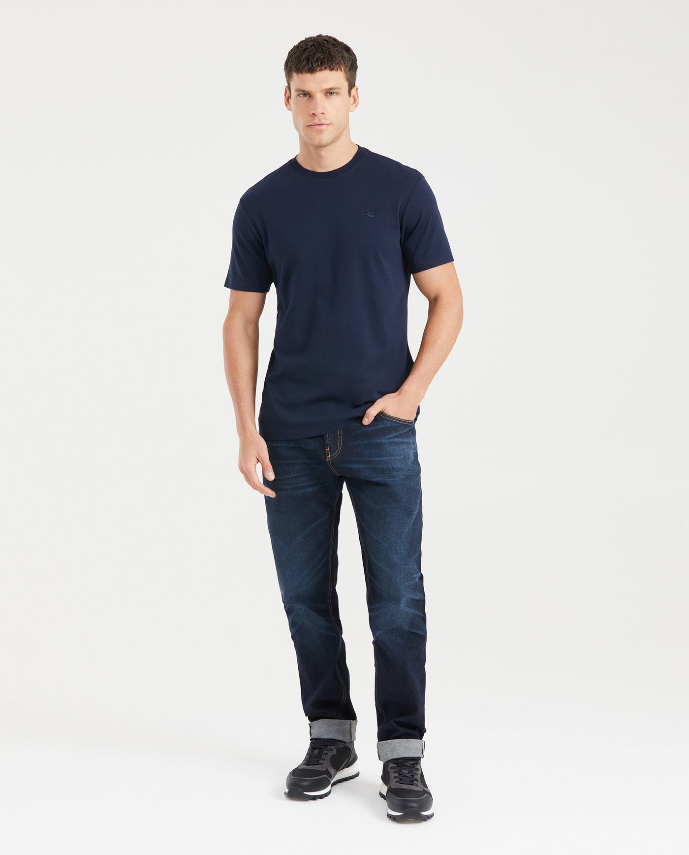 Mens Duotone Duck T-Shirt Regular Fit in Cotton - Blue 63_640D040_AZU193924_6