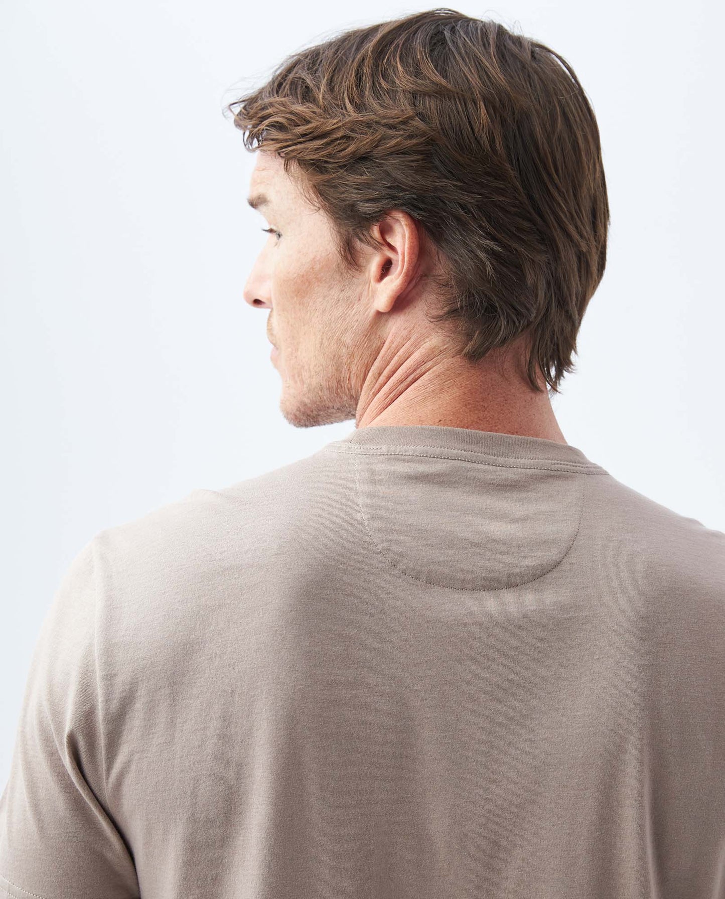 Men's Basic T-shirt, Slim Fit Round Neck - Gray - 5