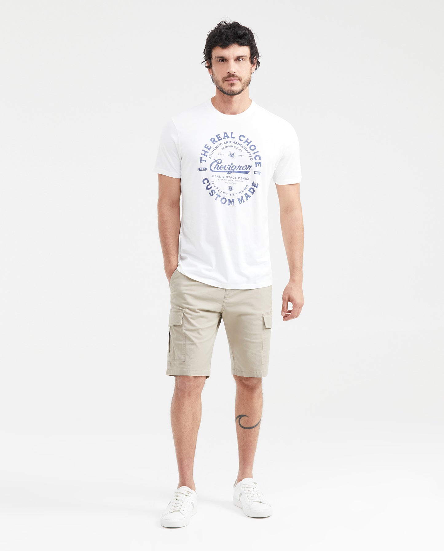 Men's Classic Fit Printed Crew Neck T-shirt - Raw - 5