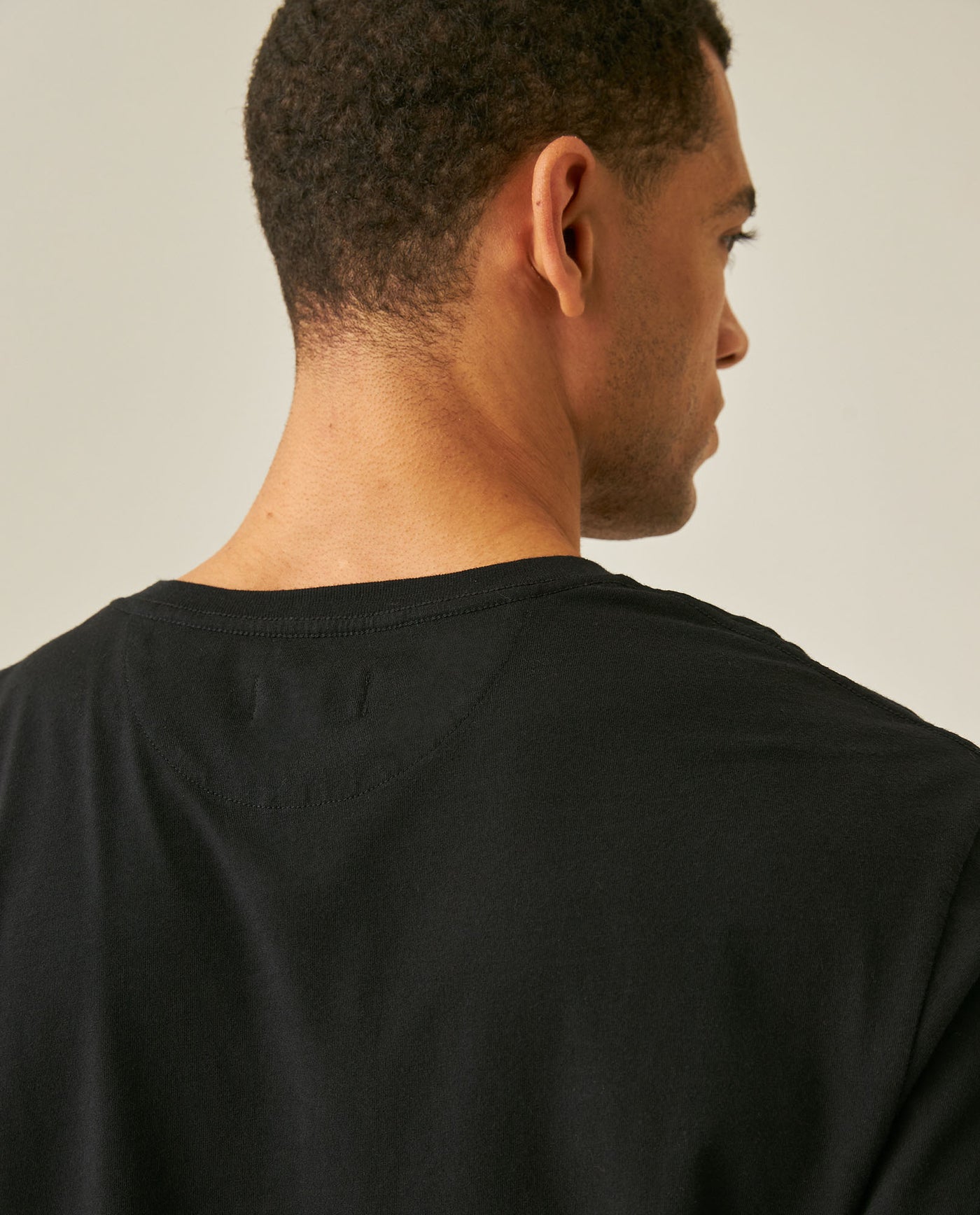Mens T-Shirt Slim Fit Short Sleeve V-Neck Cotton Vibrant Embroidered Duck Heart Point - Black 63_641H000_NEG194007_7
