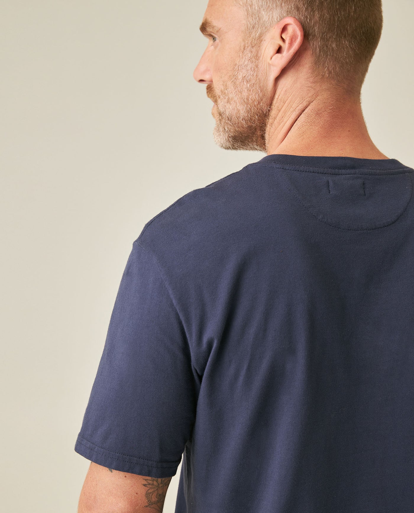 Mens T-Shirt Slim Fit Short Sleeve Crewneck Cotton Vibrant Embroidered Duck Heart Point Chest - Blue 63_641H001_AZU194011_7