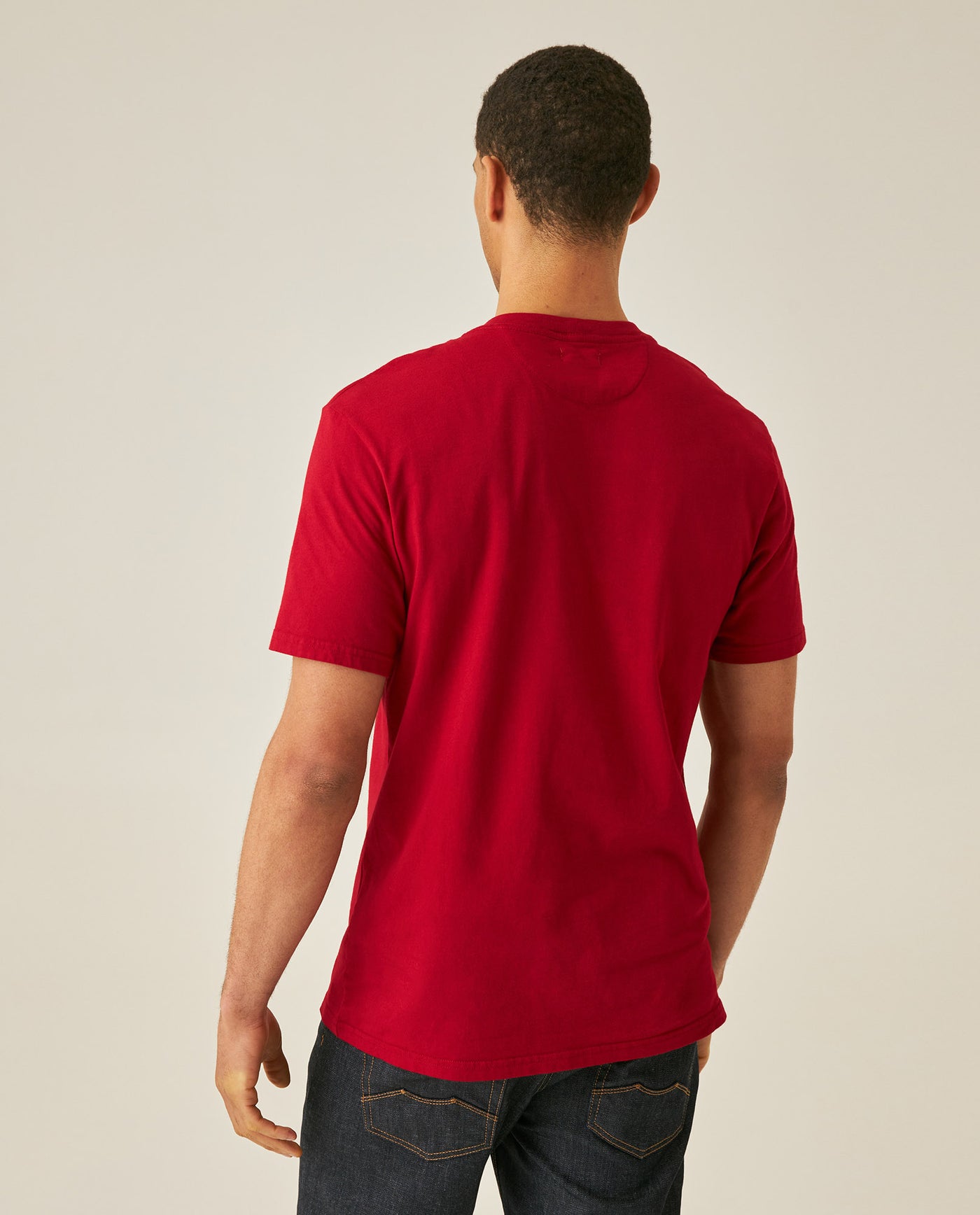 Mens T-Shirt Slim Fit Short Sleeve Crewneck Cotton Vibrant Embroidered Duck Heart Point Chest - Red 63_641H001_ROJ191863_6