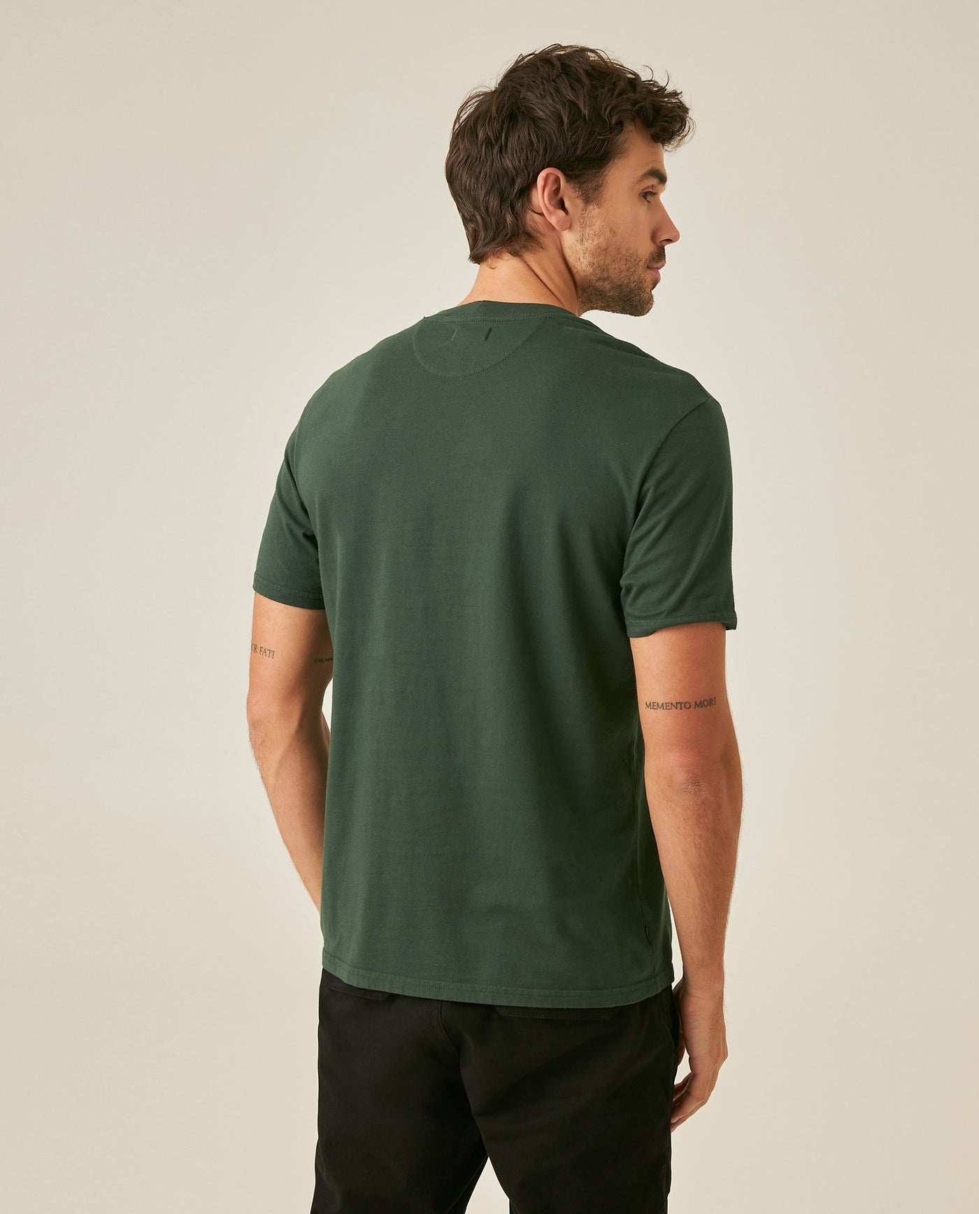 Mens T-Shirt Slim Fit Short Sleeve Crewneck Cotton Vibrant Embroidered Duck Heart Point Chest - Green 63_641H001_VER195406_6