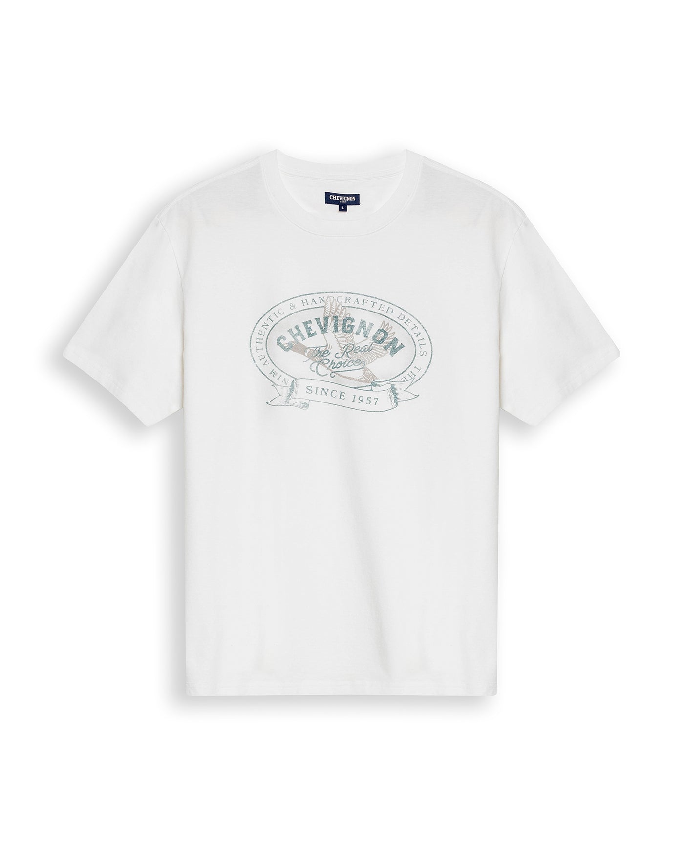 Mens T-Shirt Slim Fit Short Sleeve Cotton Jersey Medium Weight Front Localized Graphic - Raw 63_641H011_CRU110606_3
