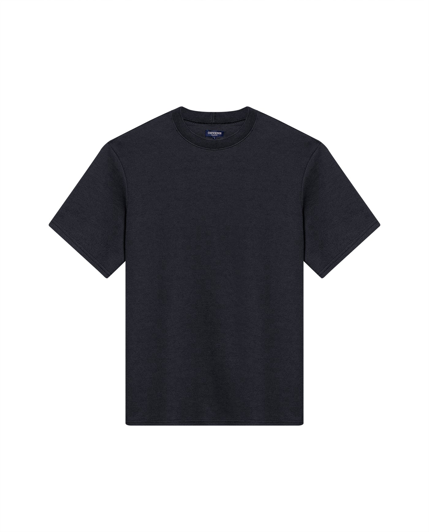 Mens T-Shirt Classic Fit Short Sleeve Cotton Polyester Waffle Texture Distinctive Tactile Dimension - Gray 63_641H012_GRI194406_3