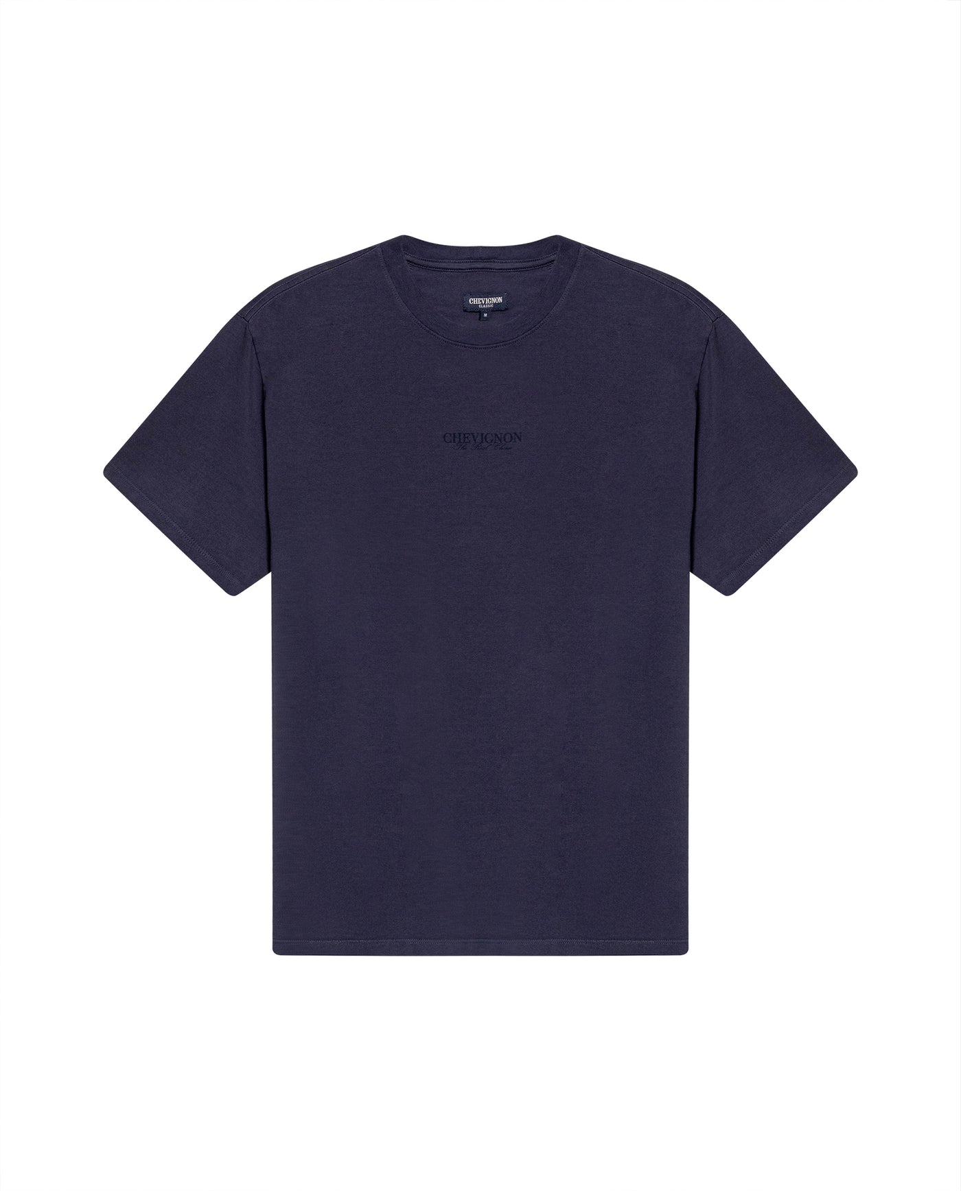 Mens T-Shirt Classic Fit Short Sleeve Cotton Jersey Heavy Washed Front Graphics Back Appliqué - Blue 63_641H021_AZU193924_3