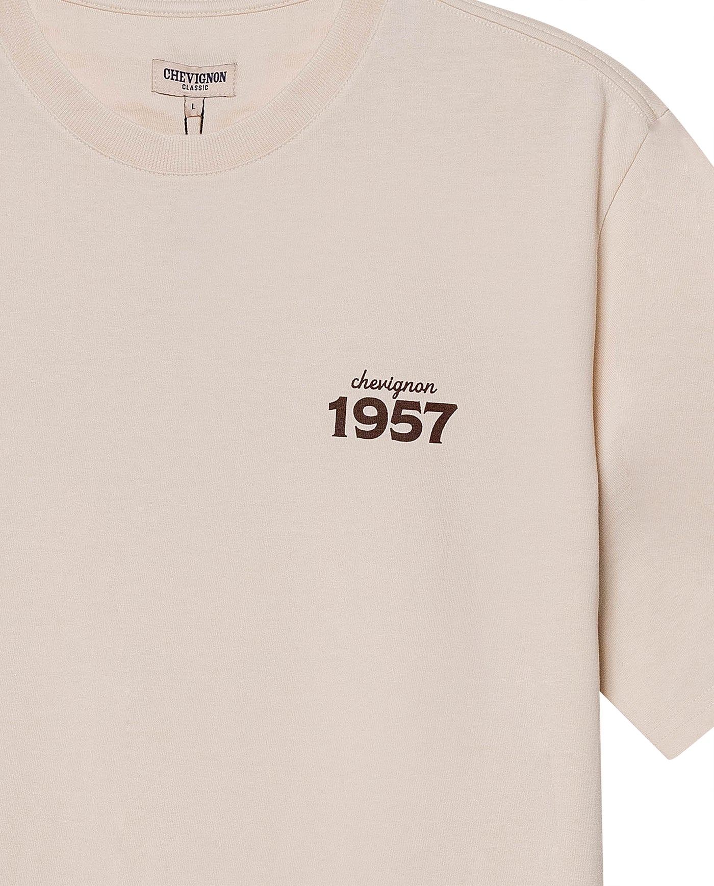 Mens T-Shirt Long Sleeve Classic Fit Cotton Jersey Medium Weight Mixed Typography Front Back - Raw 63_641H023_CRU120000_8