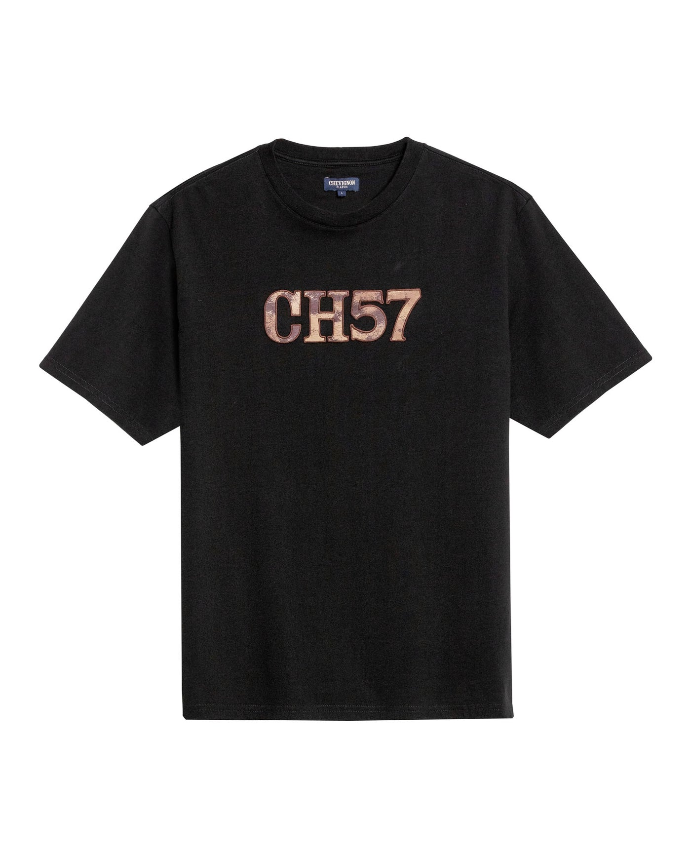 Mens T-Shirt Classic Fit Short Sleeve Crewneck Cotton Jersey Medium Weight Military Camo Aesthetic Chest Graphic - Black 63_641H026_NEG194007_3